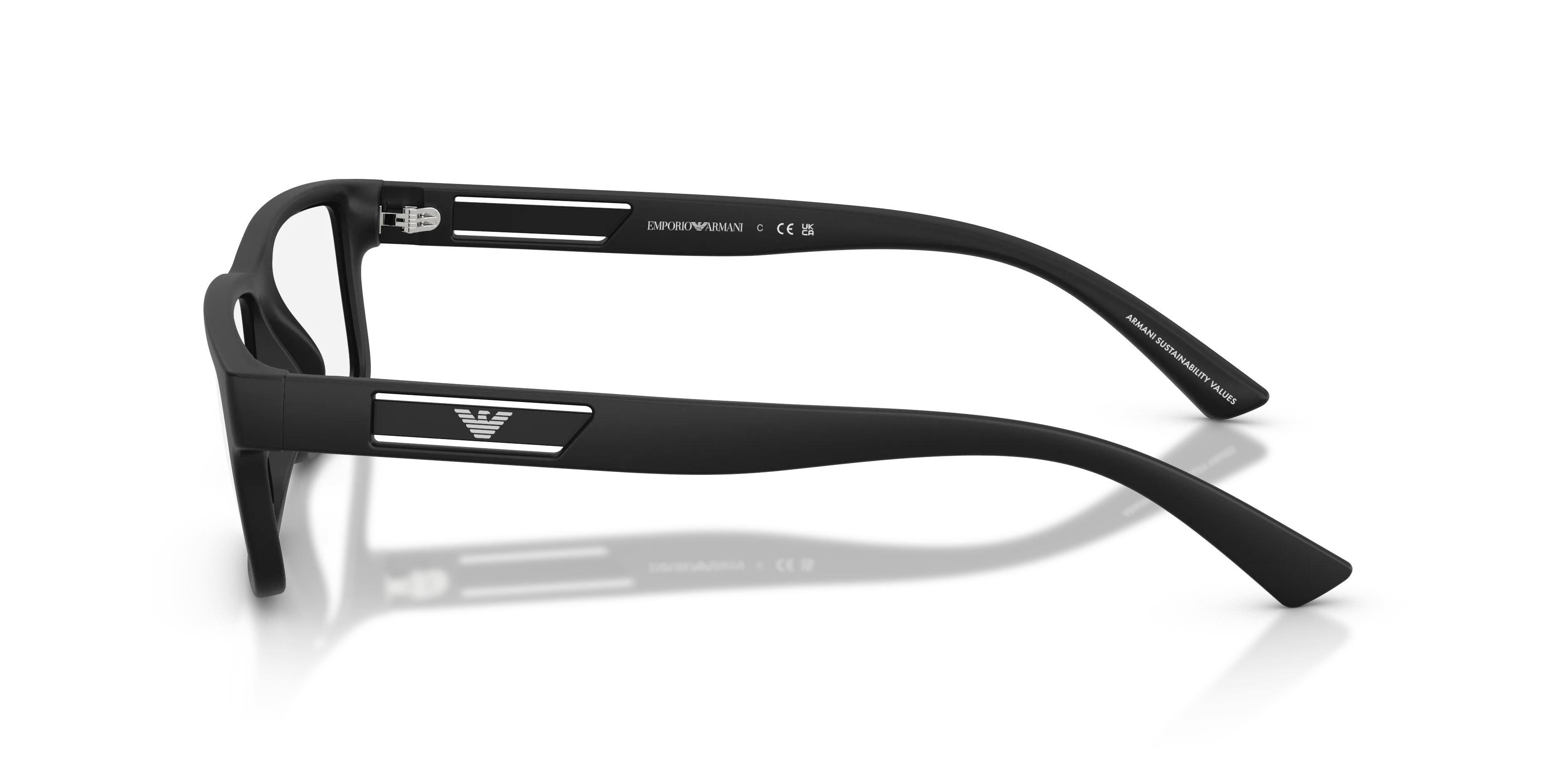Emporio Armani EA3278 5001 Montature da vista Iniettato Nero Trasparente Squadrata Normale - immagine 4