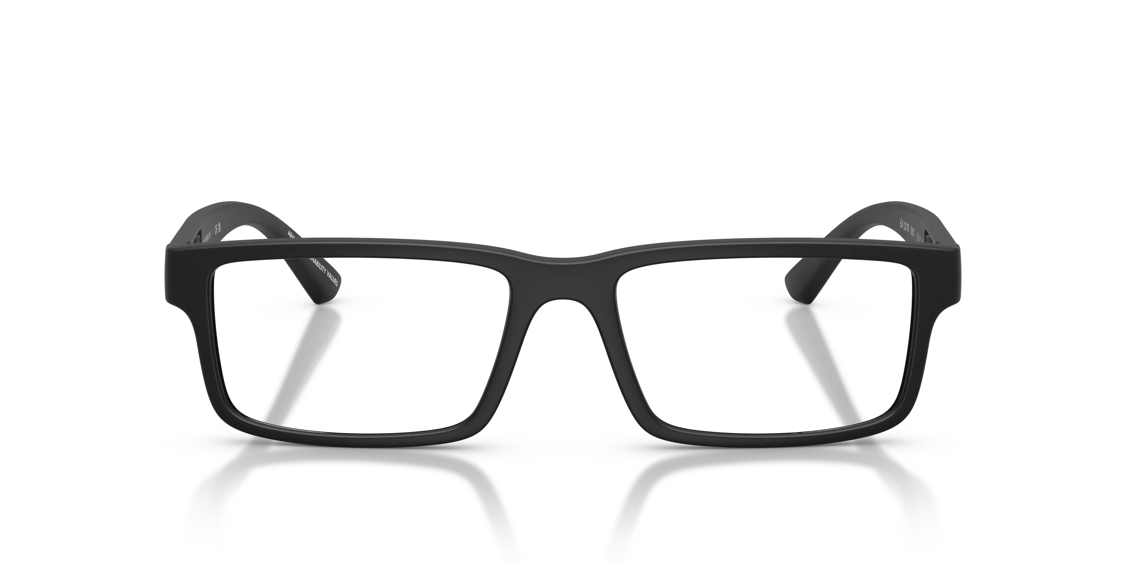 Emporio Armani EA3278 5001 Montature da vista Iniettato Nero Trasparente Squadrata Normale - immagine 3