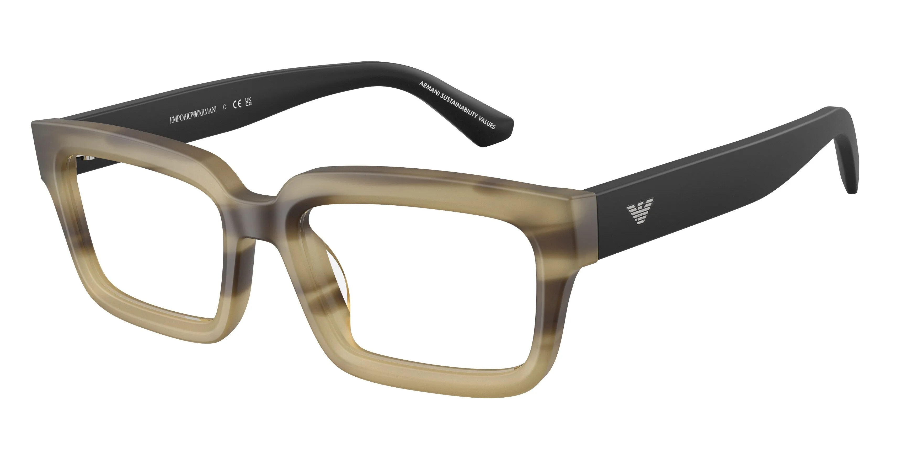 Emporio Armani EA3277U 6369 Montature da vista Acetato Verde Trasparente Squadrata Normale - immagine 1