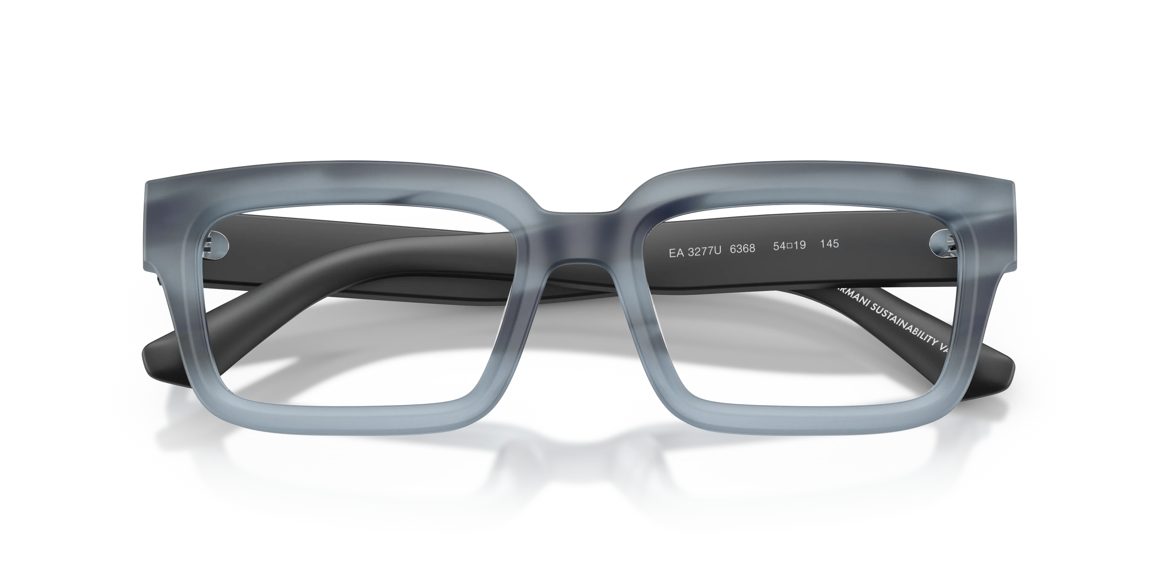 Emporio Armani EA3277U 6368 Montature da vista Acetato Blu Trasparente Squadrata Normale - immagine 2
