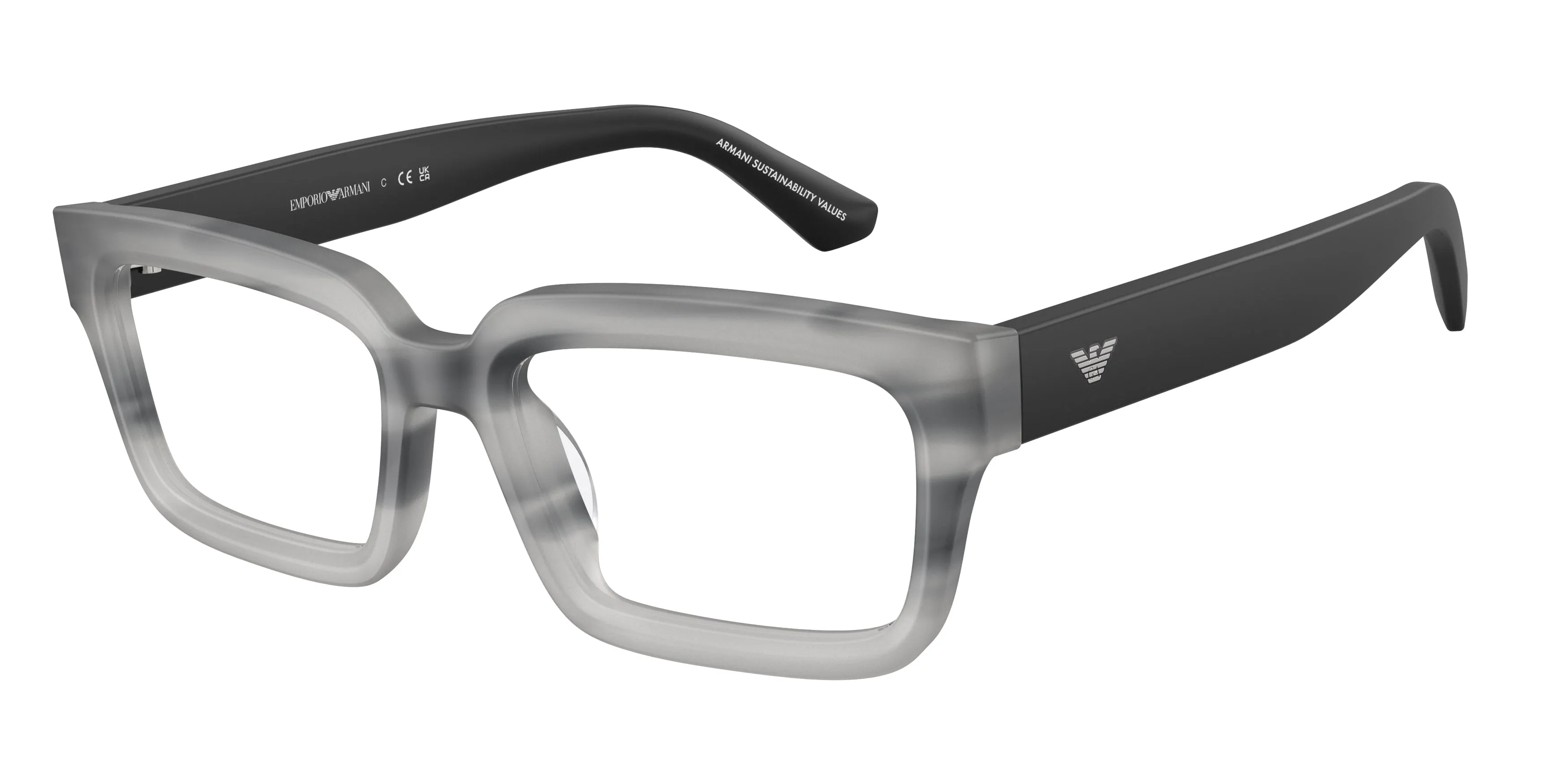 Emporio Armani EA3277U 6367 Montature da vista Acetato Grigio Trasparente Squadrata Normale - immagine 1