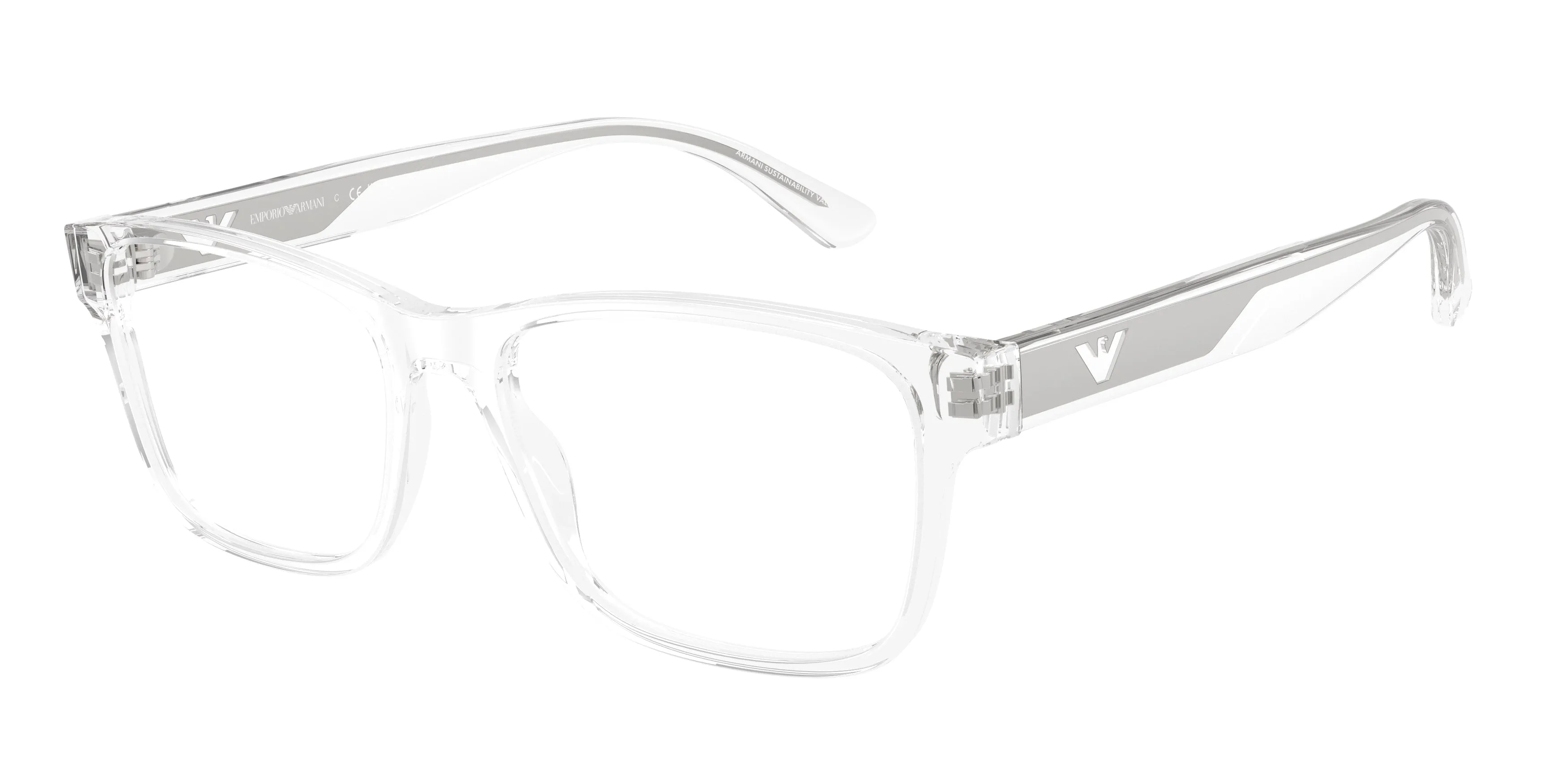 Emporio Armani EA3239 6344 Montature da vista Acetato Trasparente Trasparente Squadrata Normale - immagine 1