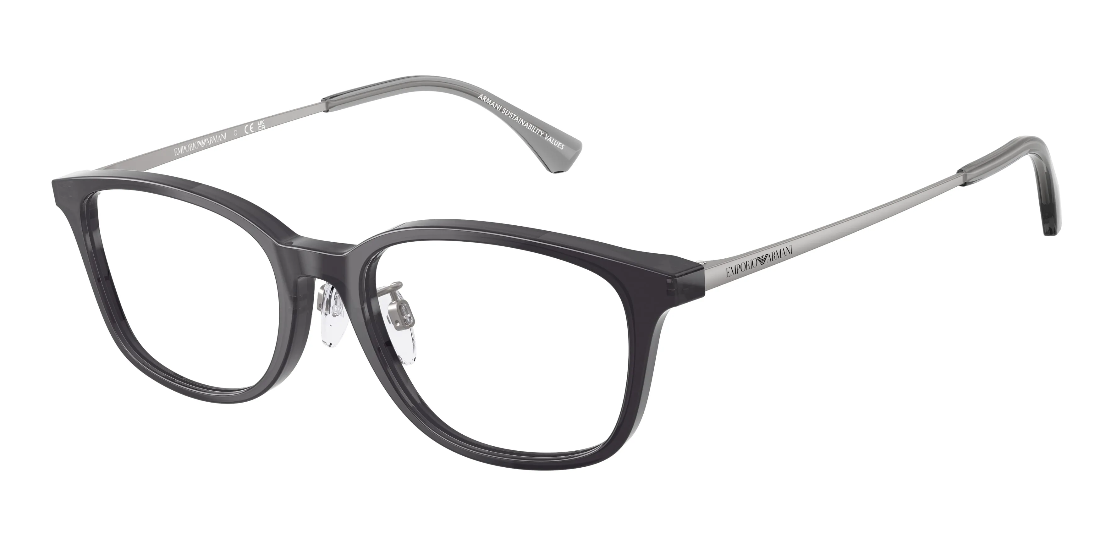 Emporio Armani EA3217D 5029 Montature da vista Acetato Grigio Trasparente Pillow Normale - immagine 1