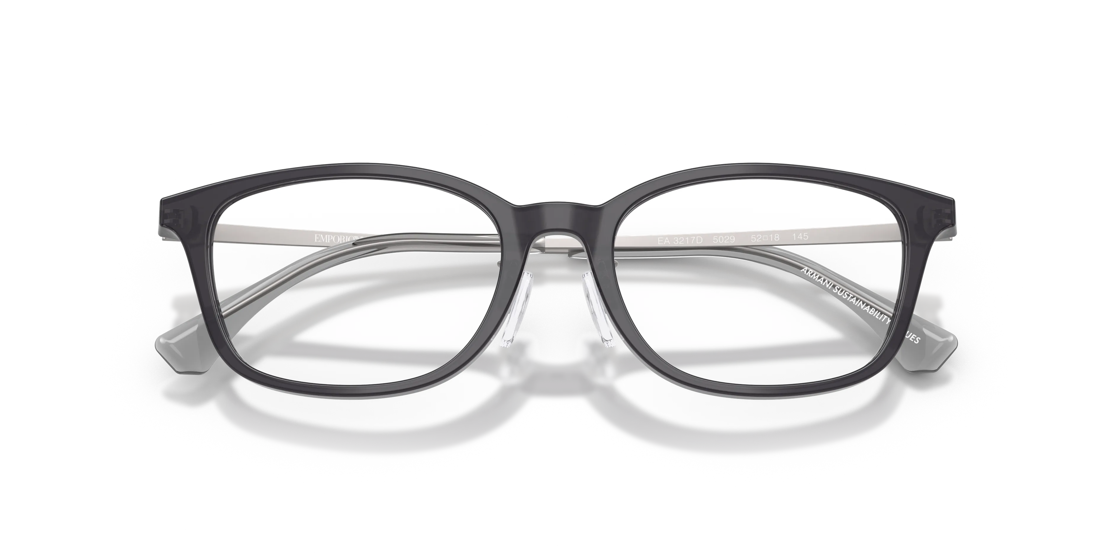 Emporio Armani EA3217D 5029 Montature da vista Acetato Grigio Trasparente Pillow Normale - immagine 2