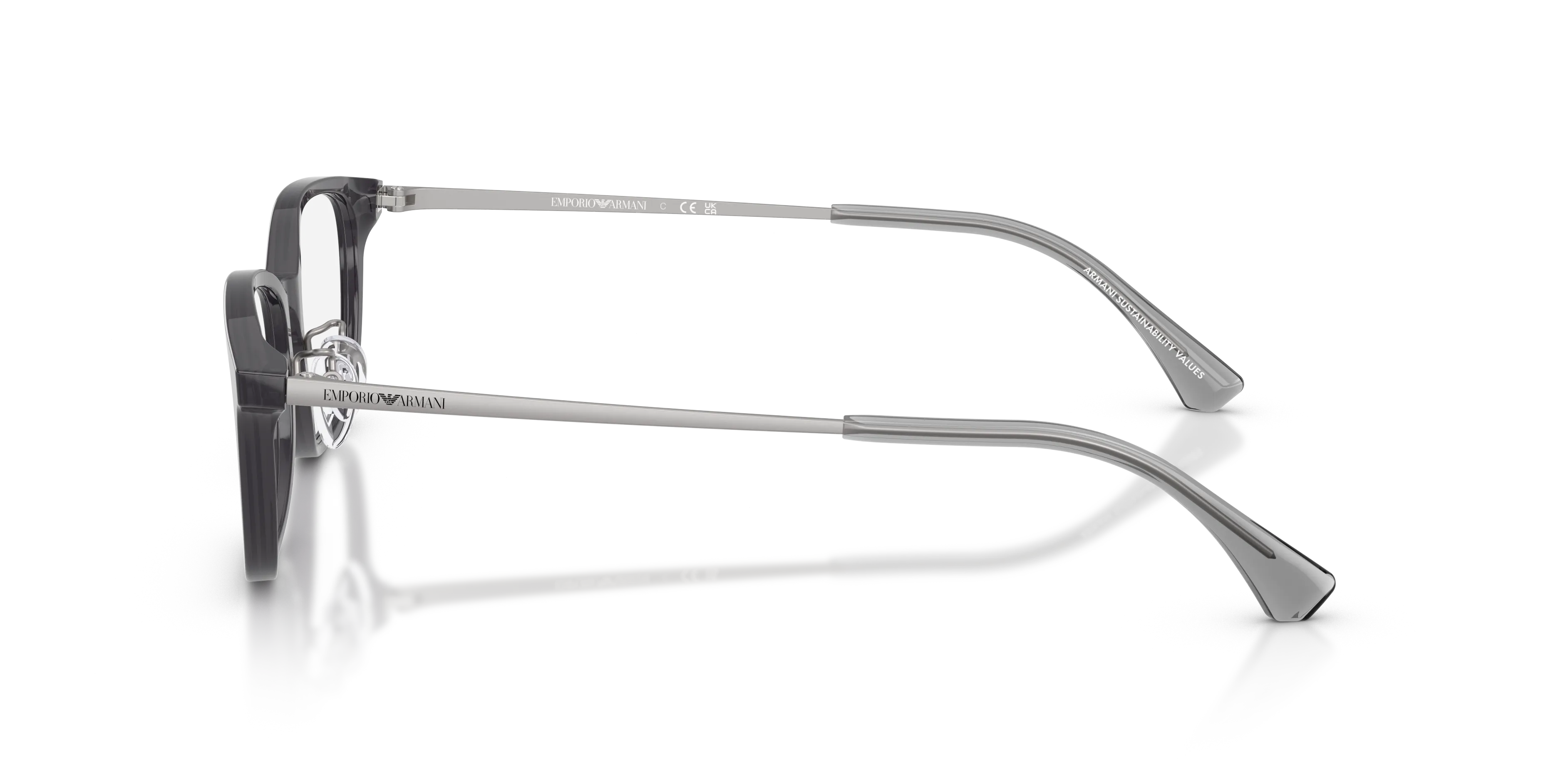 Emporio Armani EA3217D 5029 Montature da vista Acetato Grigio Trasparente Pillow Normale - immagine 4