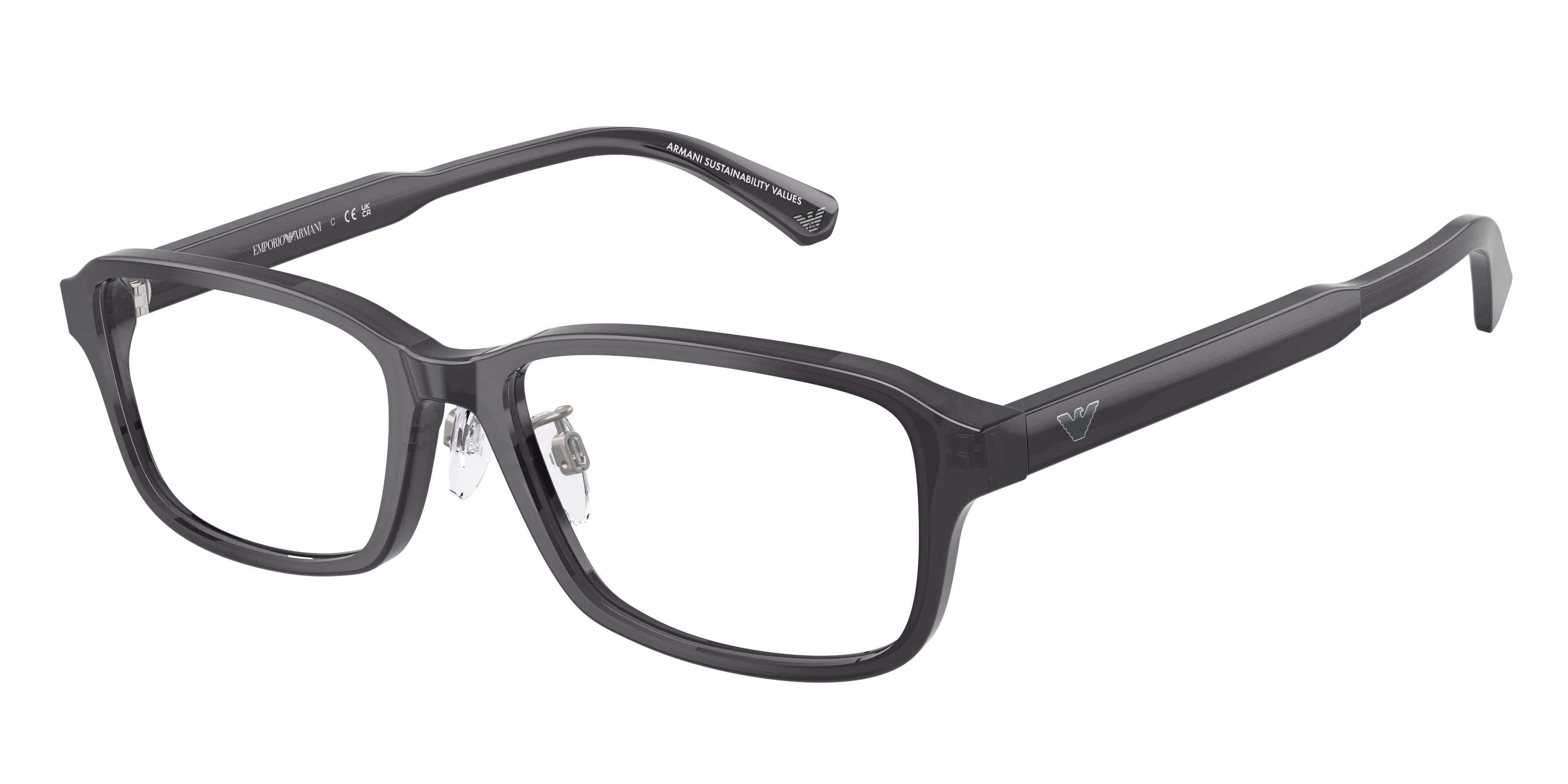 Emporio Armani EA3215D 5029 Montature da vista Acetato Grigio Trasparente Pillow Normale - immagine 1