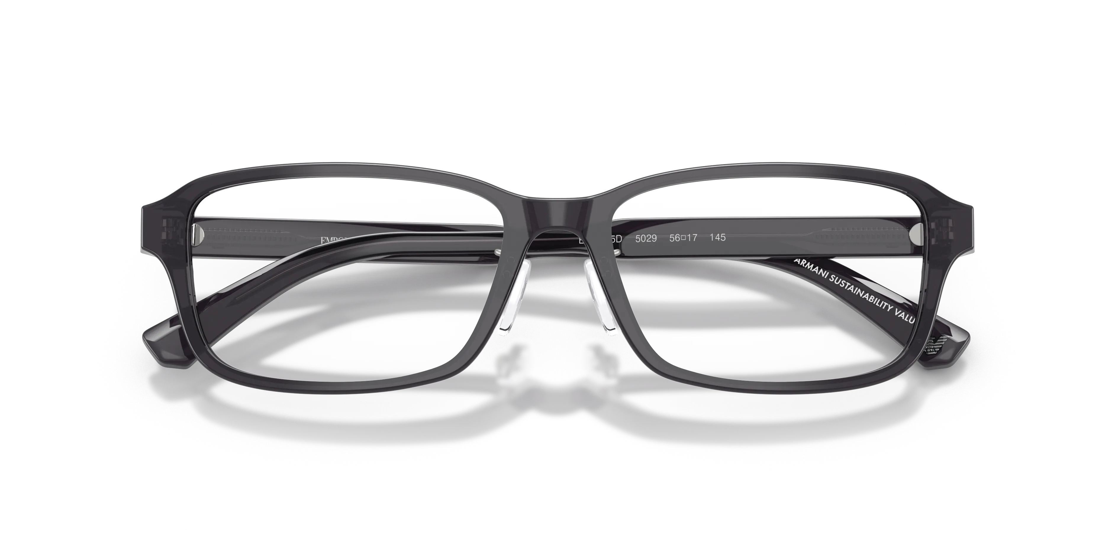 Emporio Armani EA3215D 5029 Montature da vista Acetato Grigio Trasparente Pillow Normale - immagine 2