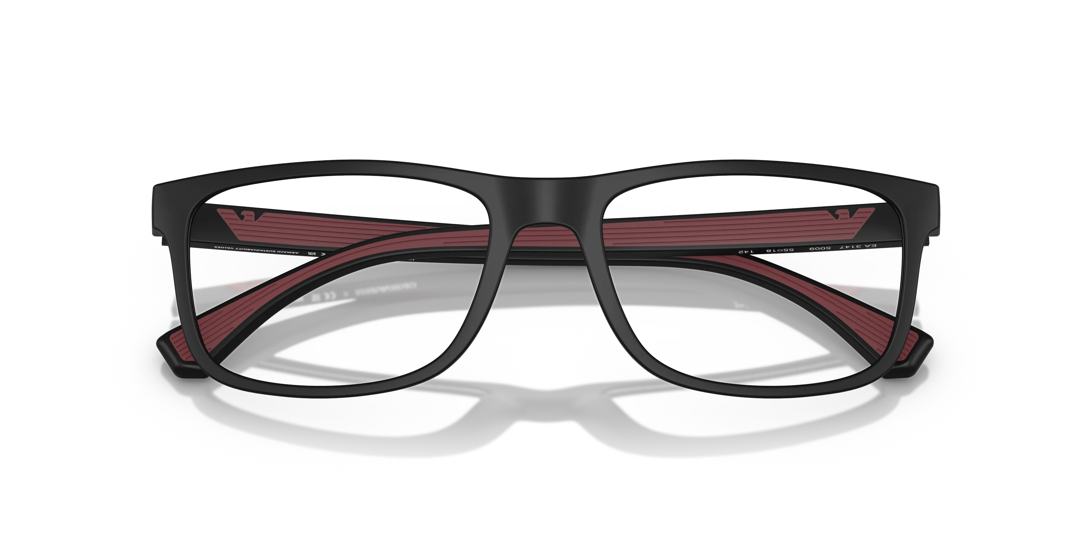 Emporio Armani EA3147 5009 Montature da vista Iniettato Nero Trasparente Squadrata Normale - immagine 2