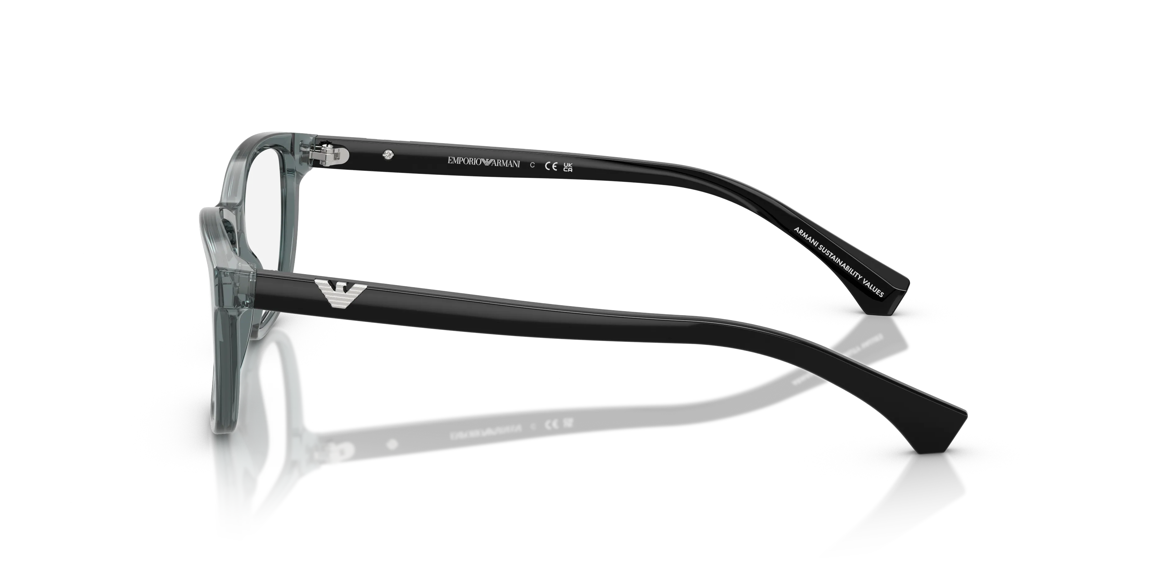 Emporio Armani EA3099 6364 Montature da vista Acetato Grigio Trasparente Cat Eye Normale - immagine 4