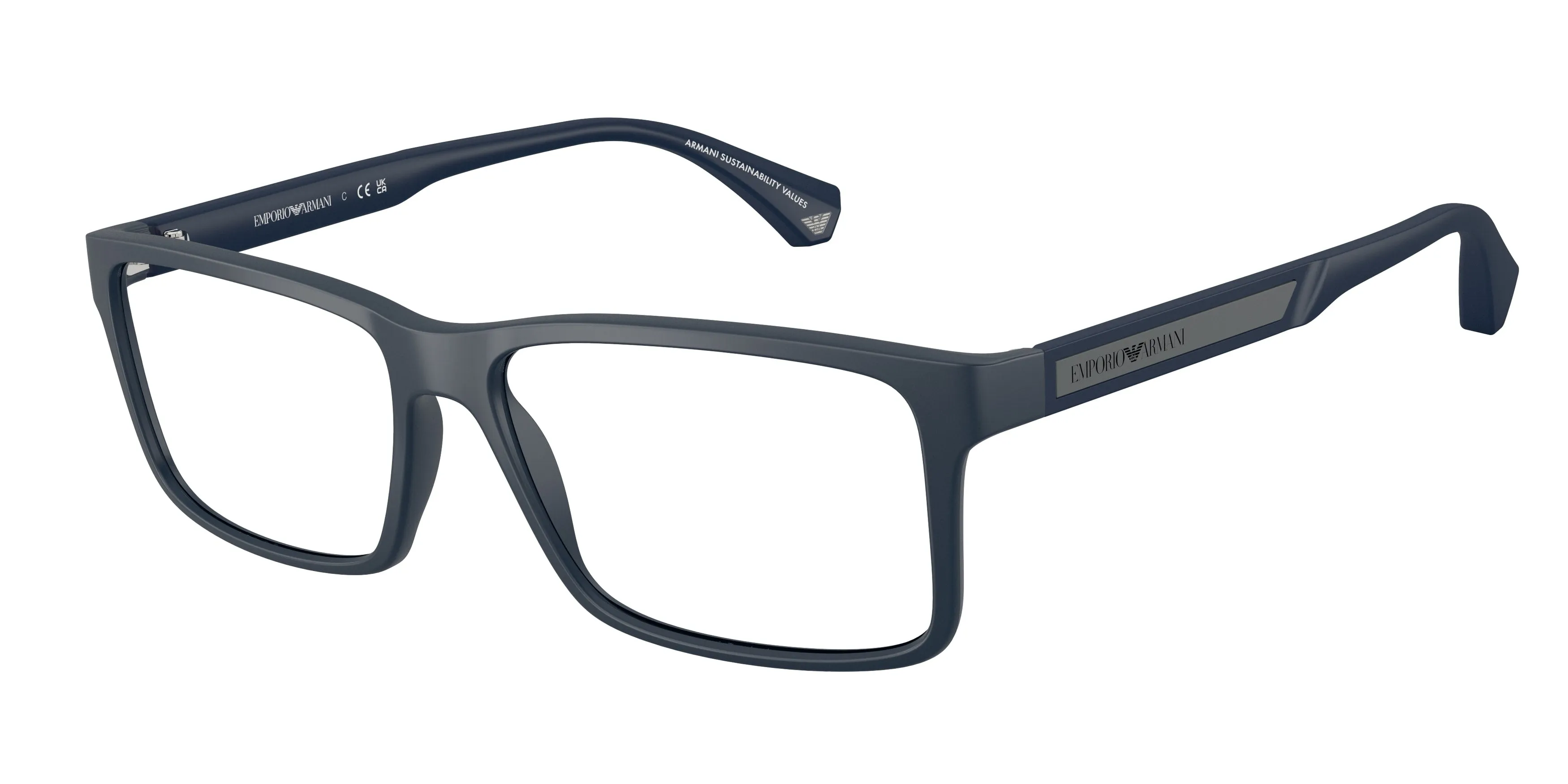 Emporio Armani EA3038 6185 Montature da vista Peek Blu Trasparente Squadrata Normale - immagine 1