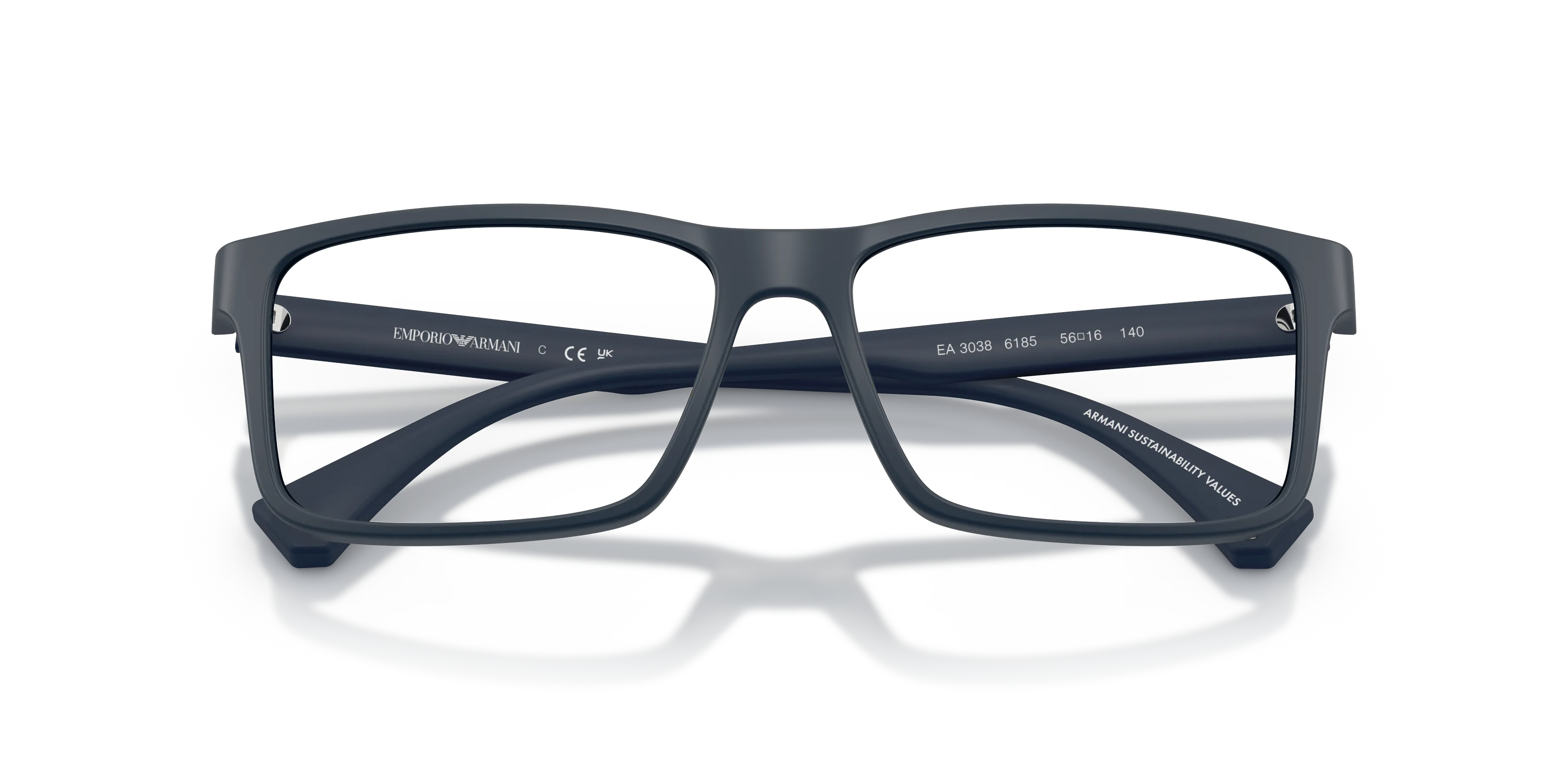 Emporio Armani EA3038 6185 Montature da vista Peek Blu Trasparente Squadrata Normale - immagine 2