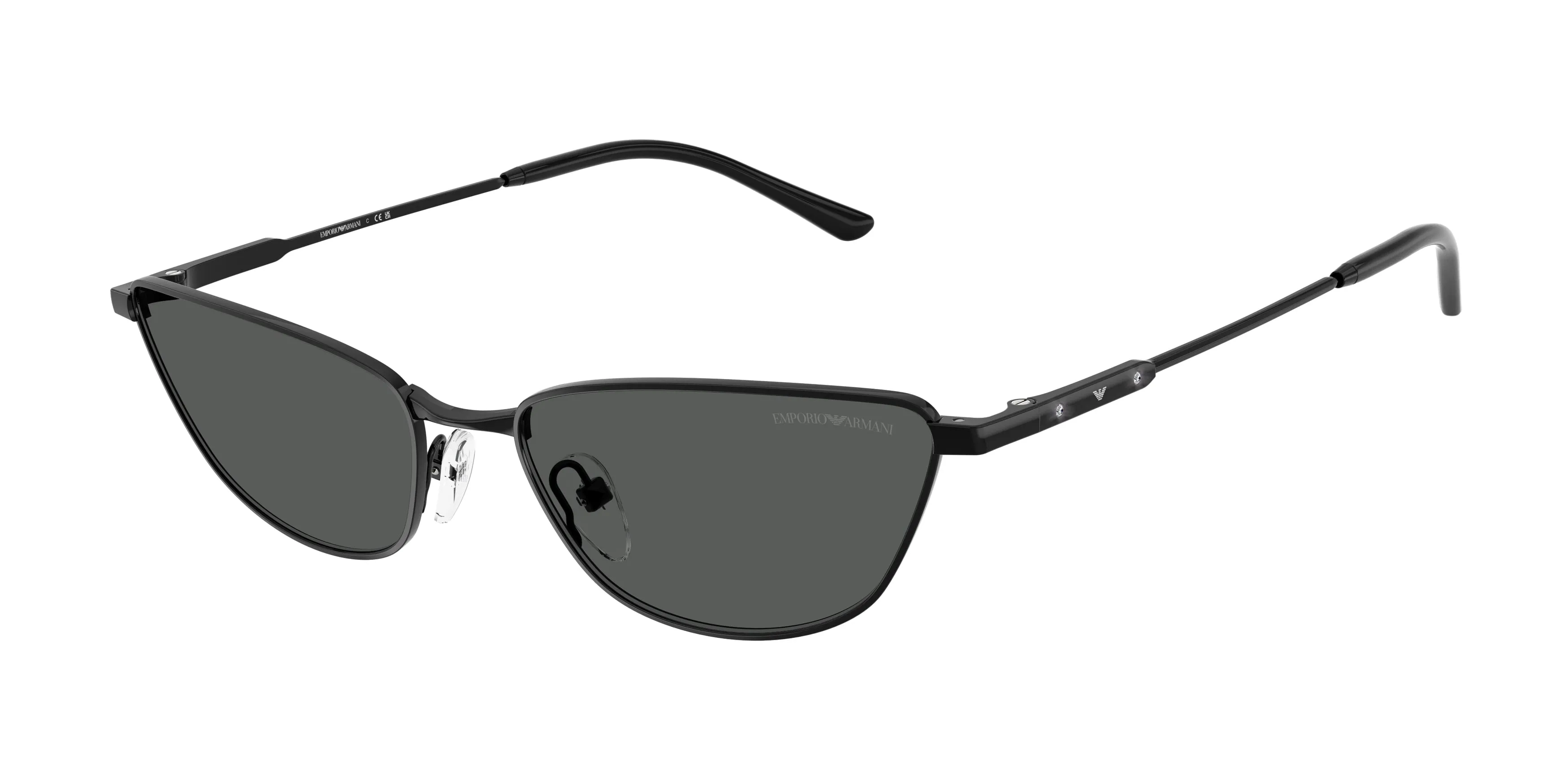 Emporio Armani EA2174B 301487 Occhiali da sole Metallo Nero Grigio Cat Eye Normale - immagine 1