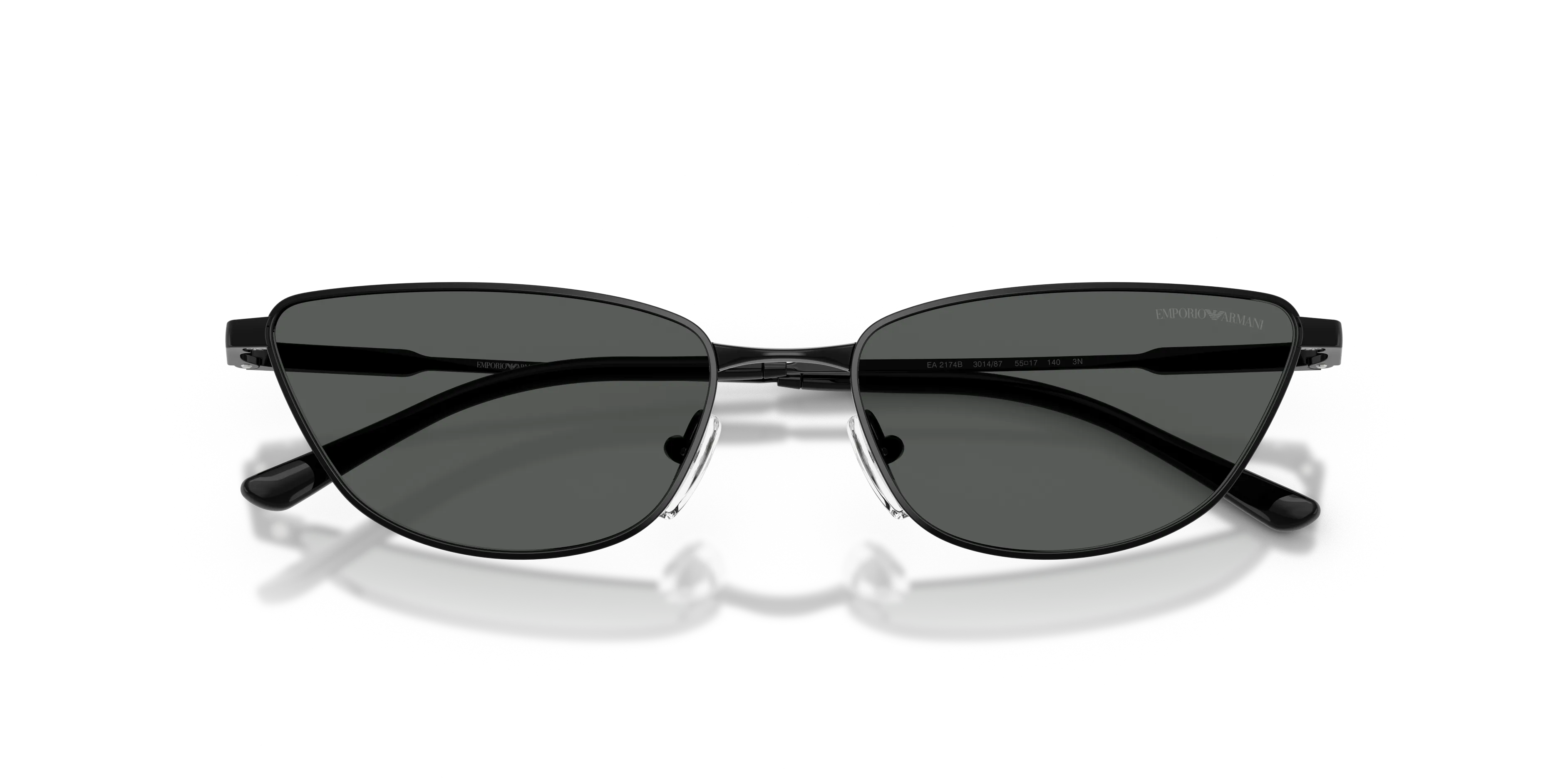 Emporio Armani EA2174B 301487 Occhiali da sole Metallo Nero Grigio Cat Eye Normale - immagine 2