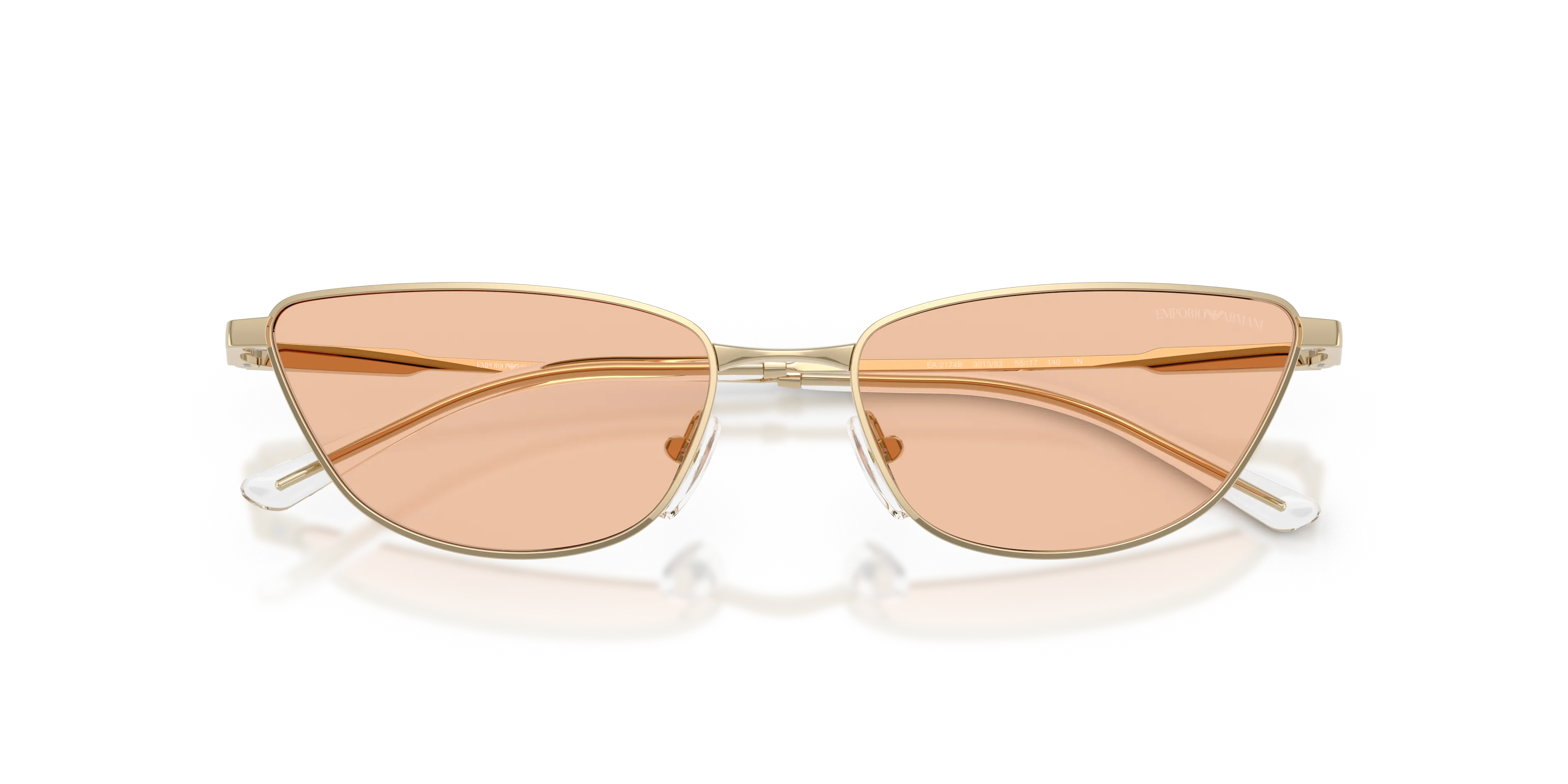 Emporio Armani EA2174B 301393 Occhiali da sole Metallo Oro Marrone Cat Eye Normale - immagine 2