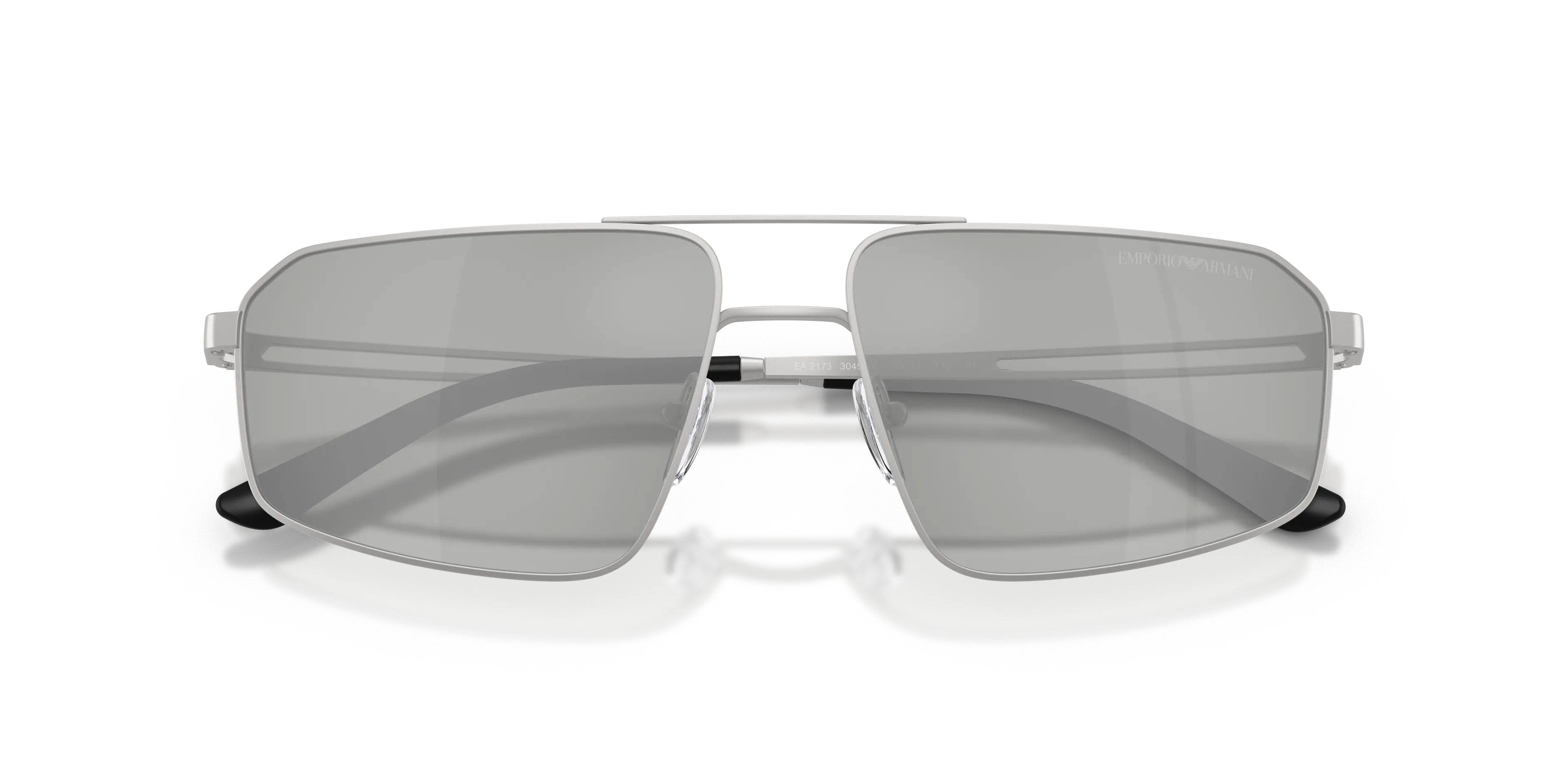 Emporio Armani EA2173 30458V Occhiali da sole Metallo Argento Grigio Pilot Specchiate - immagine 2