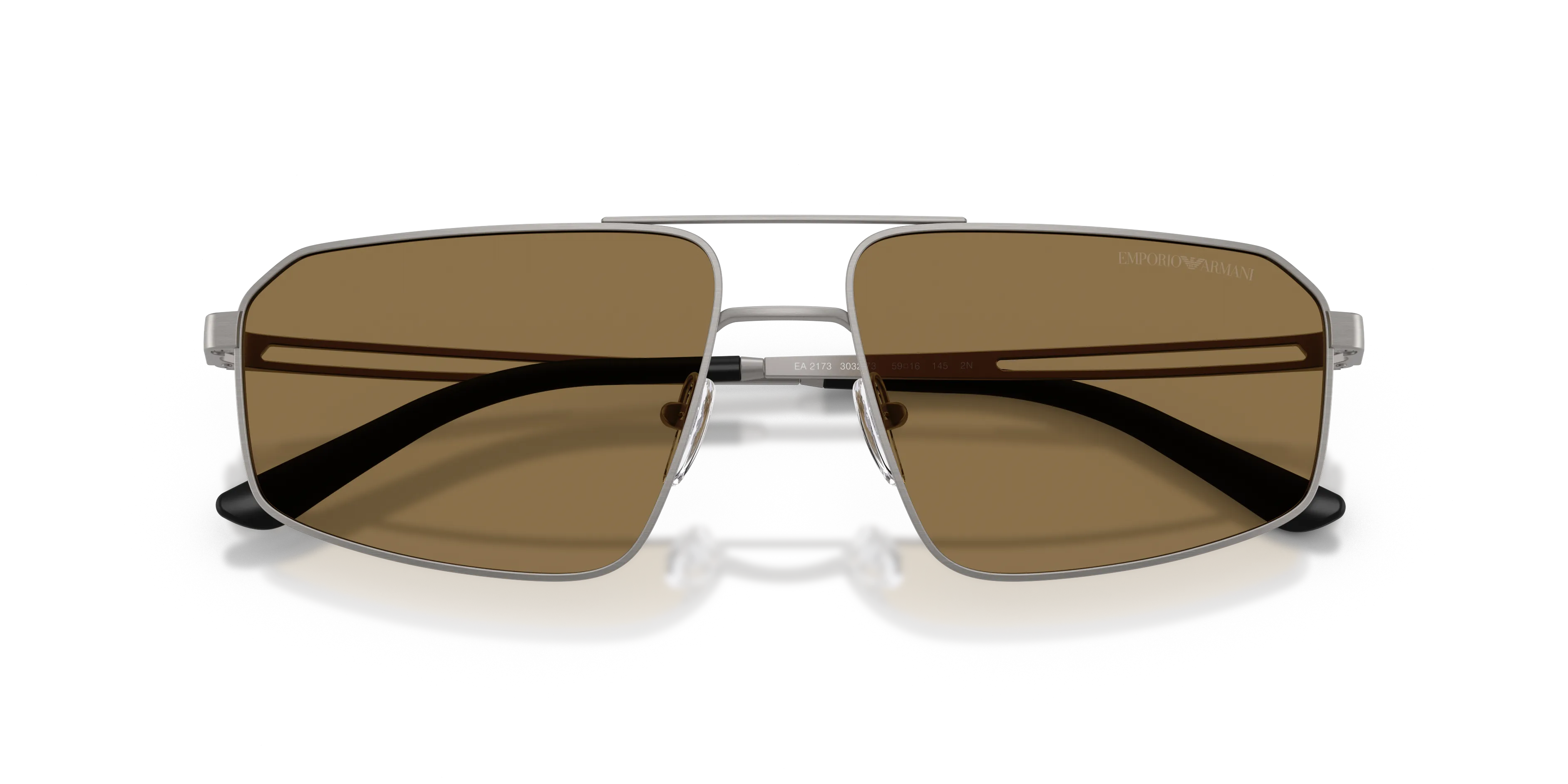 Emporio Armani EA2173 303273 Occhiali da sole Metallo Grigio Marrone Pilot Normale - immagine 2