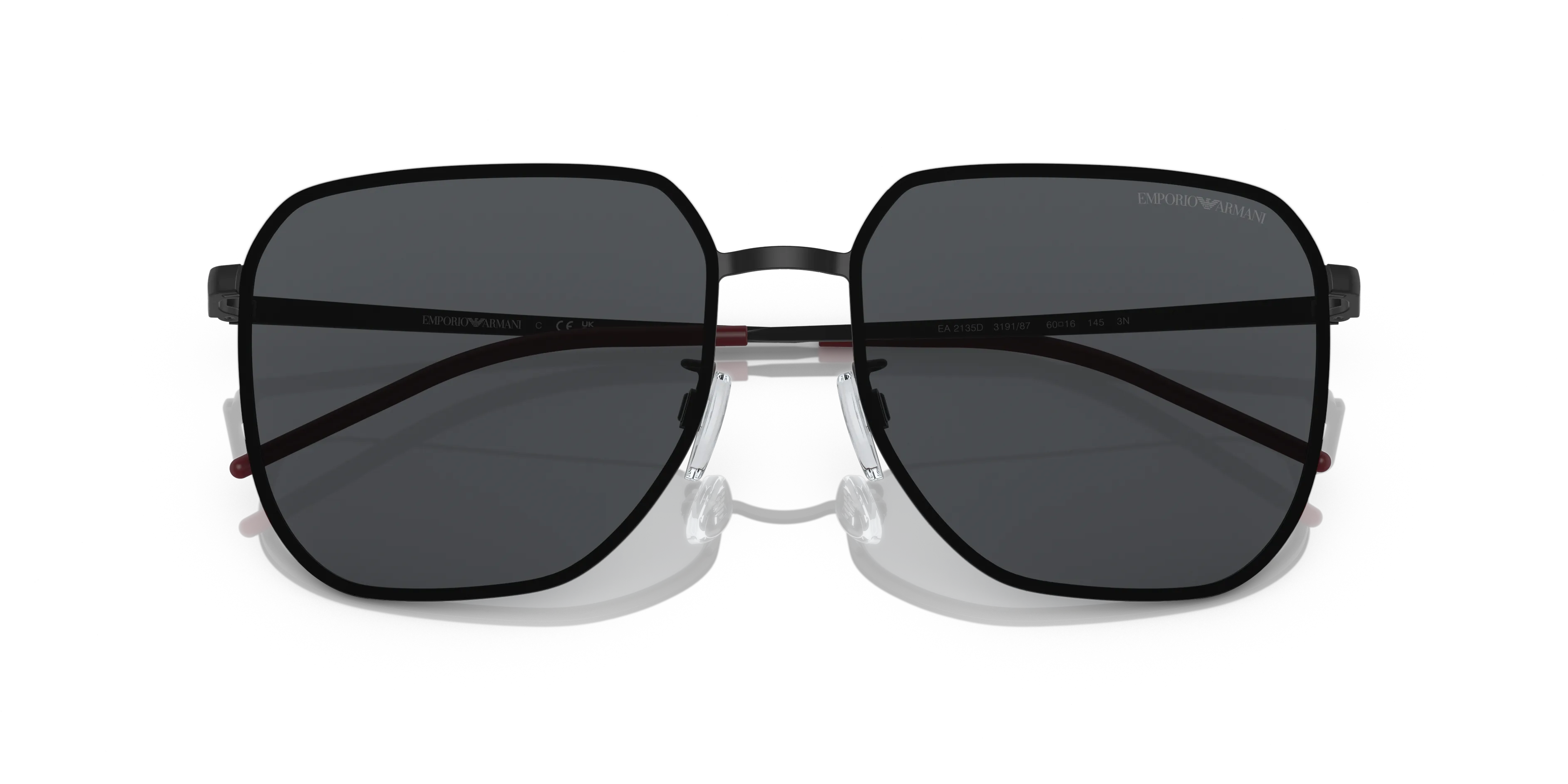 Emporio Armani EA2135D 319187 Occhiali da sole Metallo Nero Grigio Squadrata Normale - immagine 2