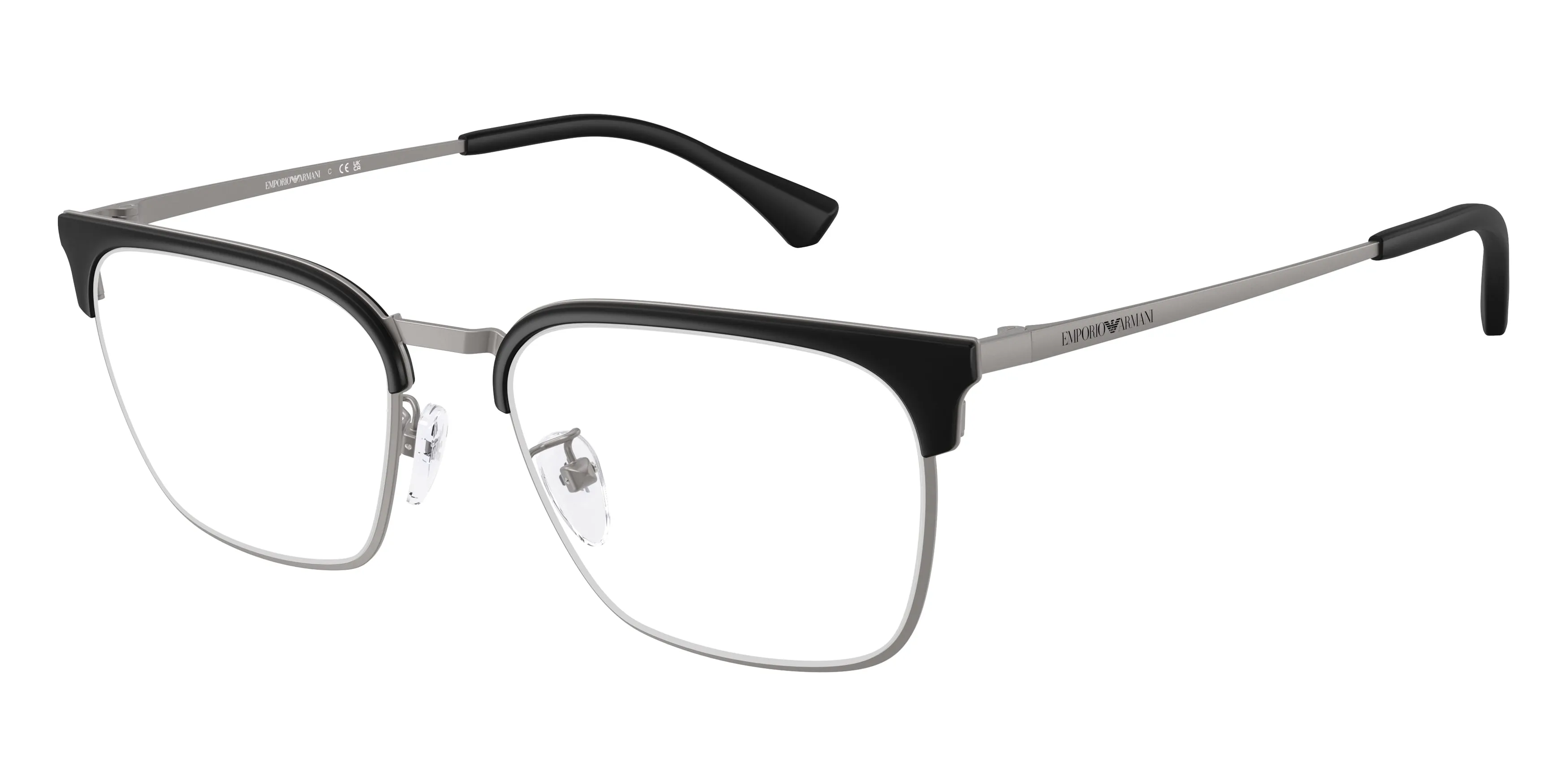 Emporio Armani EA1186D 3003 Montature da vista Metallo Grigio Trasparente Squadrata Normale - immagine 1