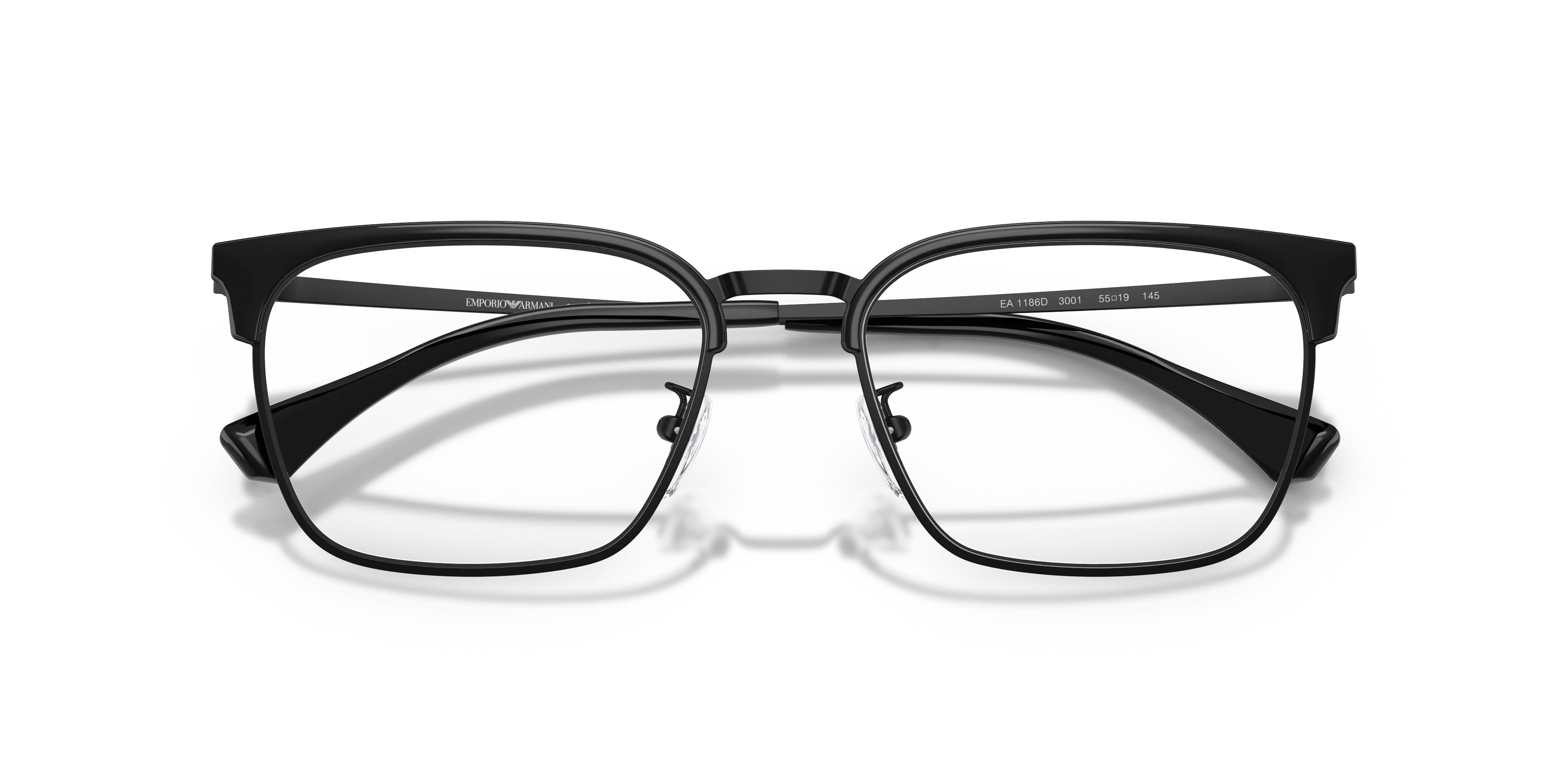 Emporio Armani EA1186D 3001 Montature da vista Metallo Nero Trasparente Squadrata Normale - immagine 2