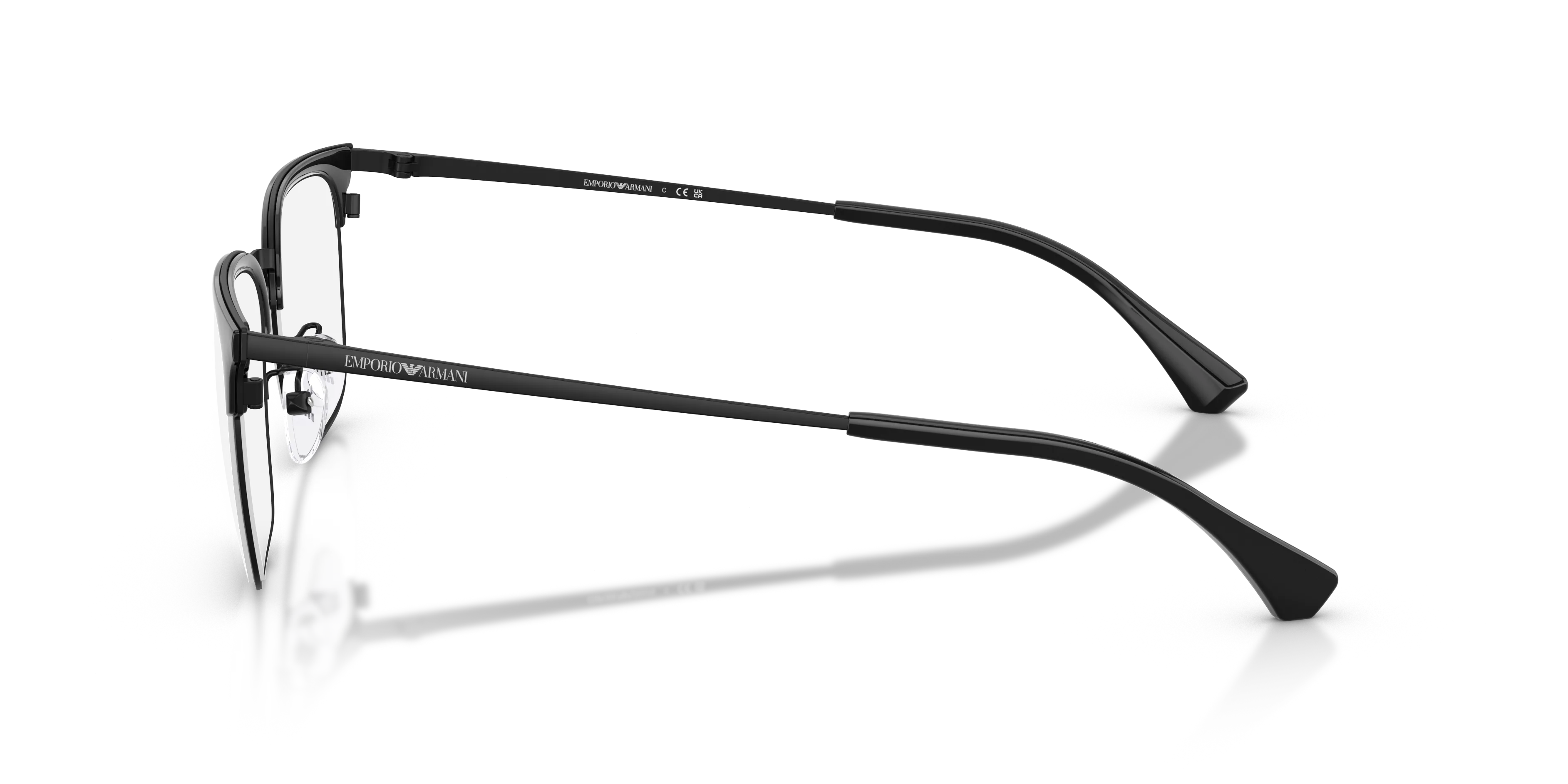 Emporio Armani EA1186D 3001 Montature da vista Metallo Nero Trasparente Squadrata Normale - immagine 4