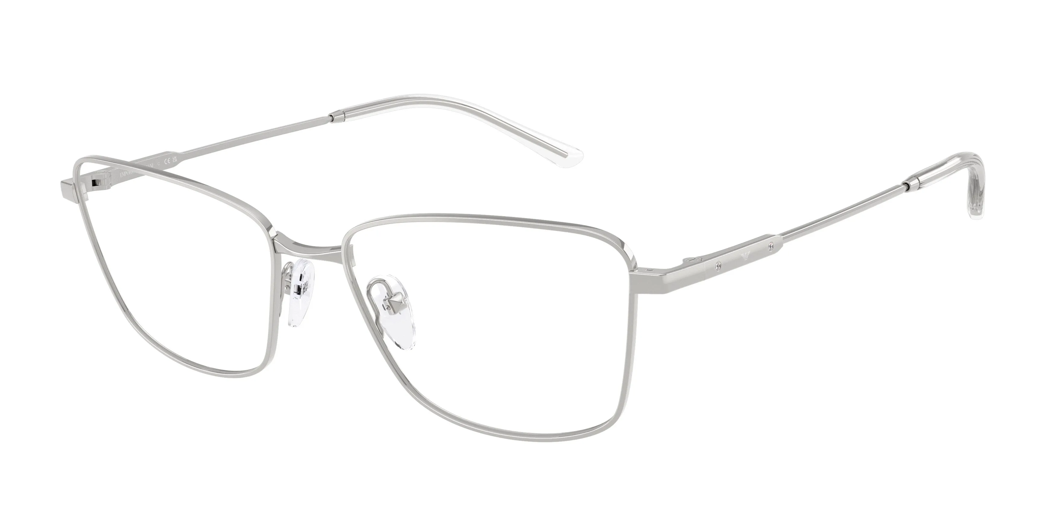 Emporio Armani EA1185B 3015 Montature da vista Metallo Argento Trasparente Geometrica Normale - immagine 1