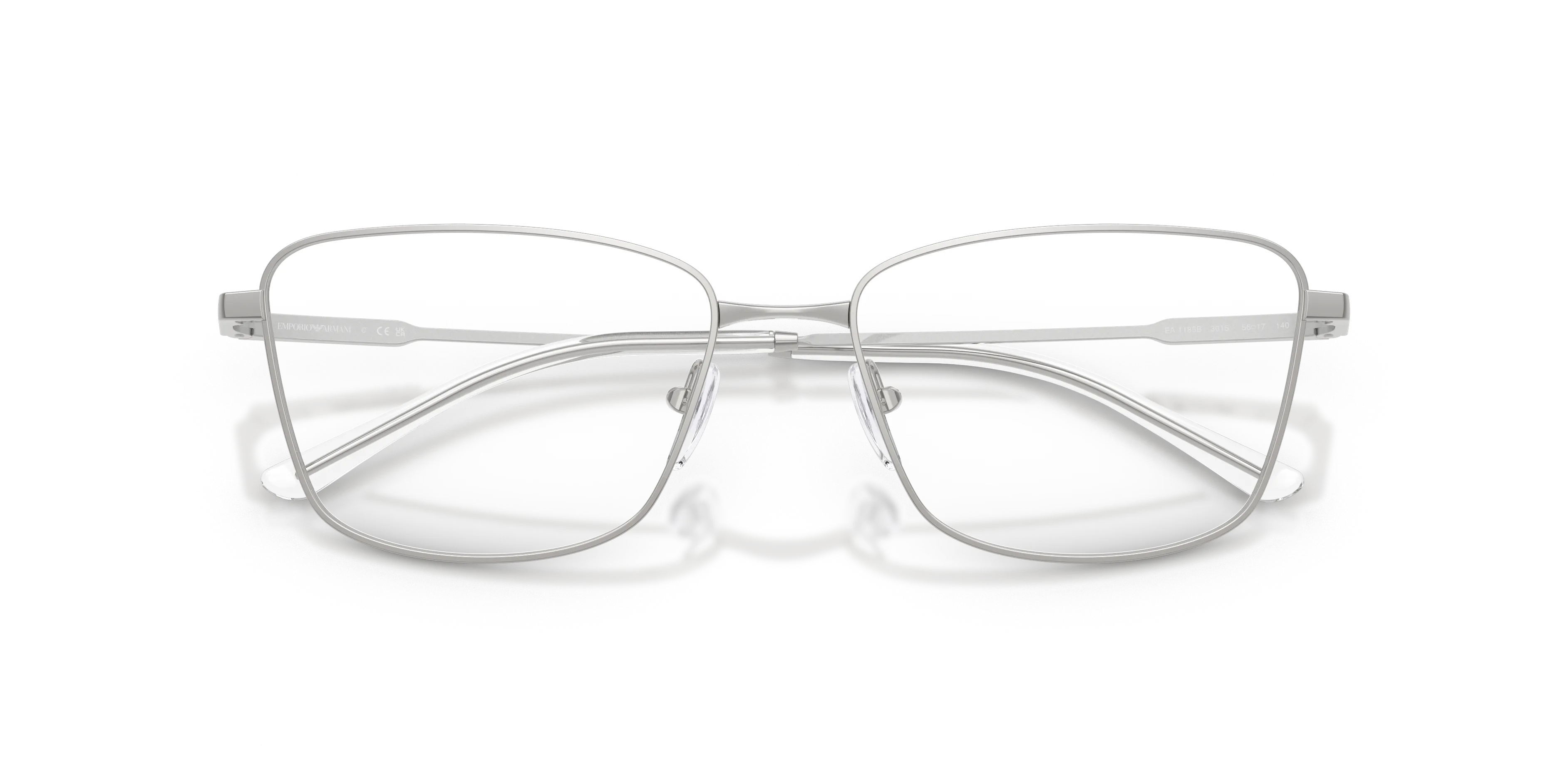 Emporio Armani EA1185B 3015 Montature da vista Metallo Argento Trasparente Geometrica Normale - immagine 2