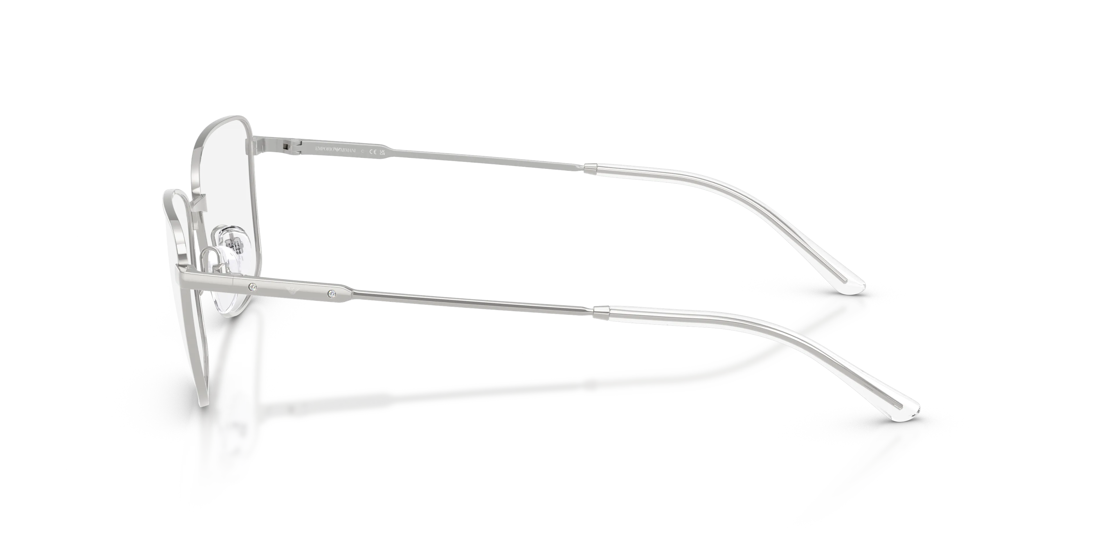Emporio Armani EA1185B 3015 Montature da vista Metallo Argento Trasparente Geometrica Normale - immagine 4