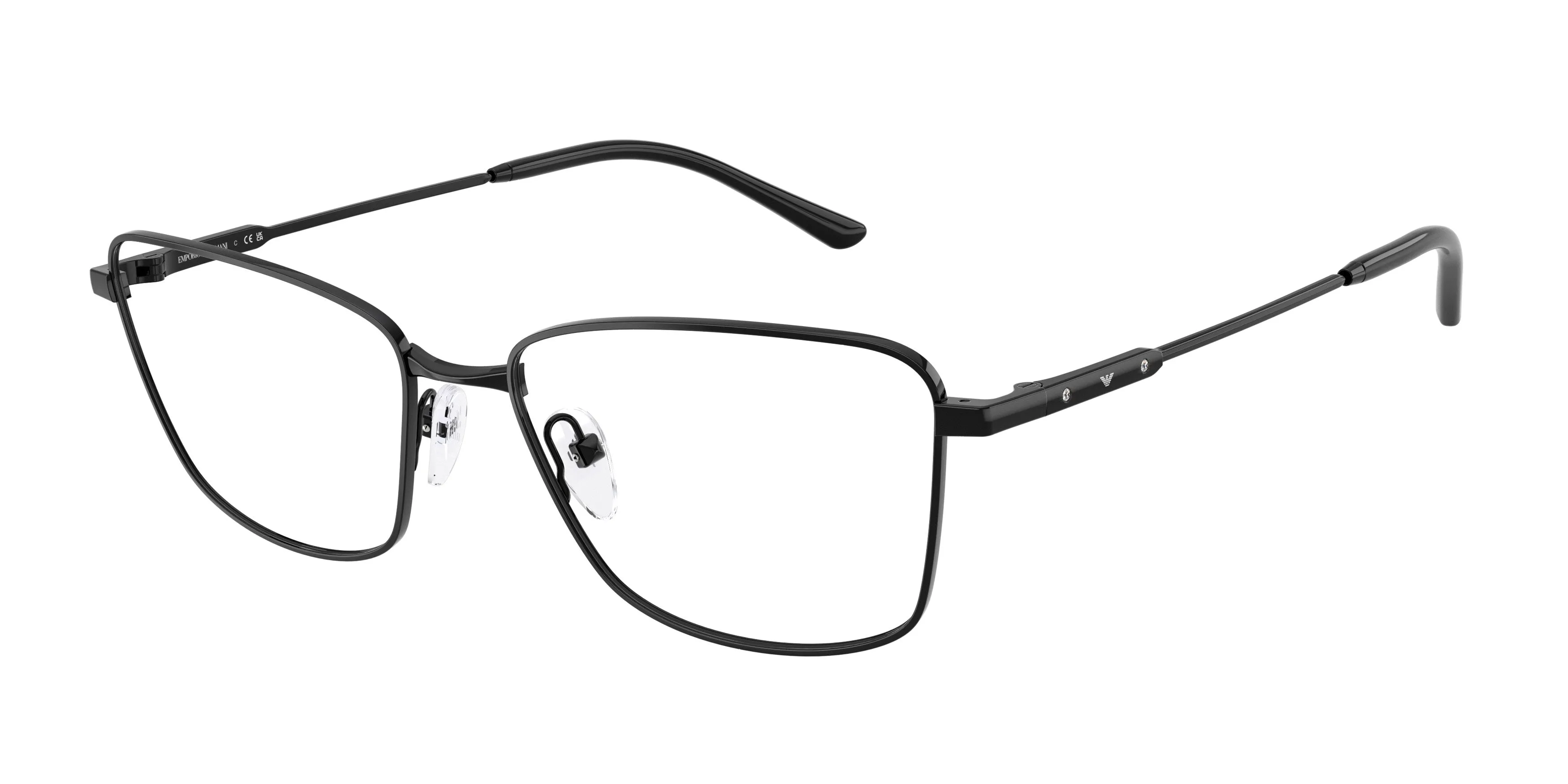 Emporio Armani EA1185B 3014 Montature da vista Metallo Nero Trasparente Geometrica Normale - immagine 1