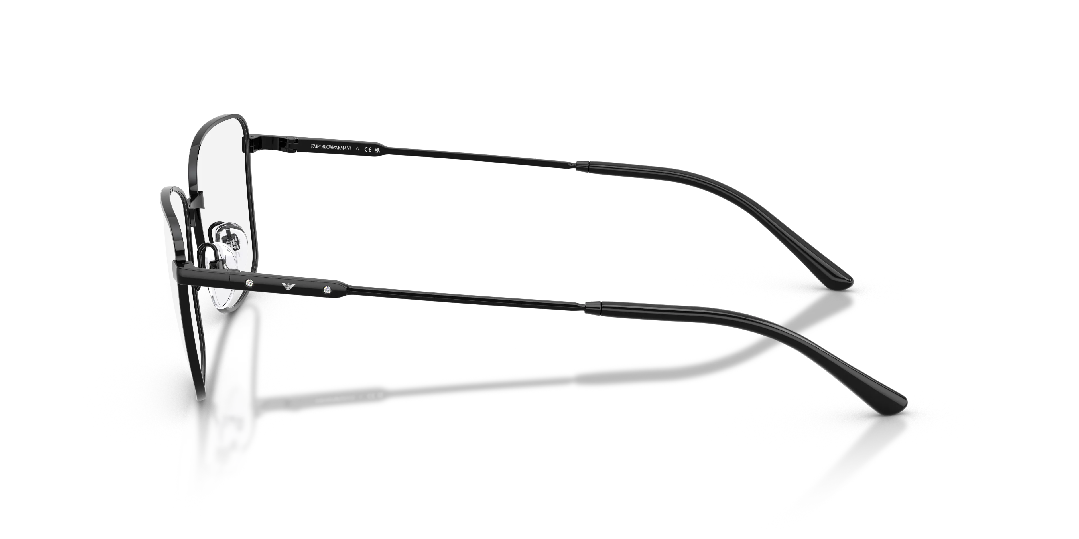 Emporio Armani EA1185B 3014 Montature da vista Metallo Nero Trasparente Geometrica Normale - immagine 4