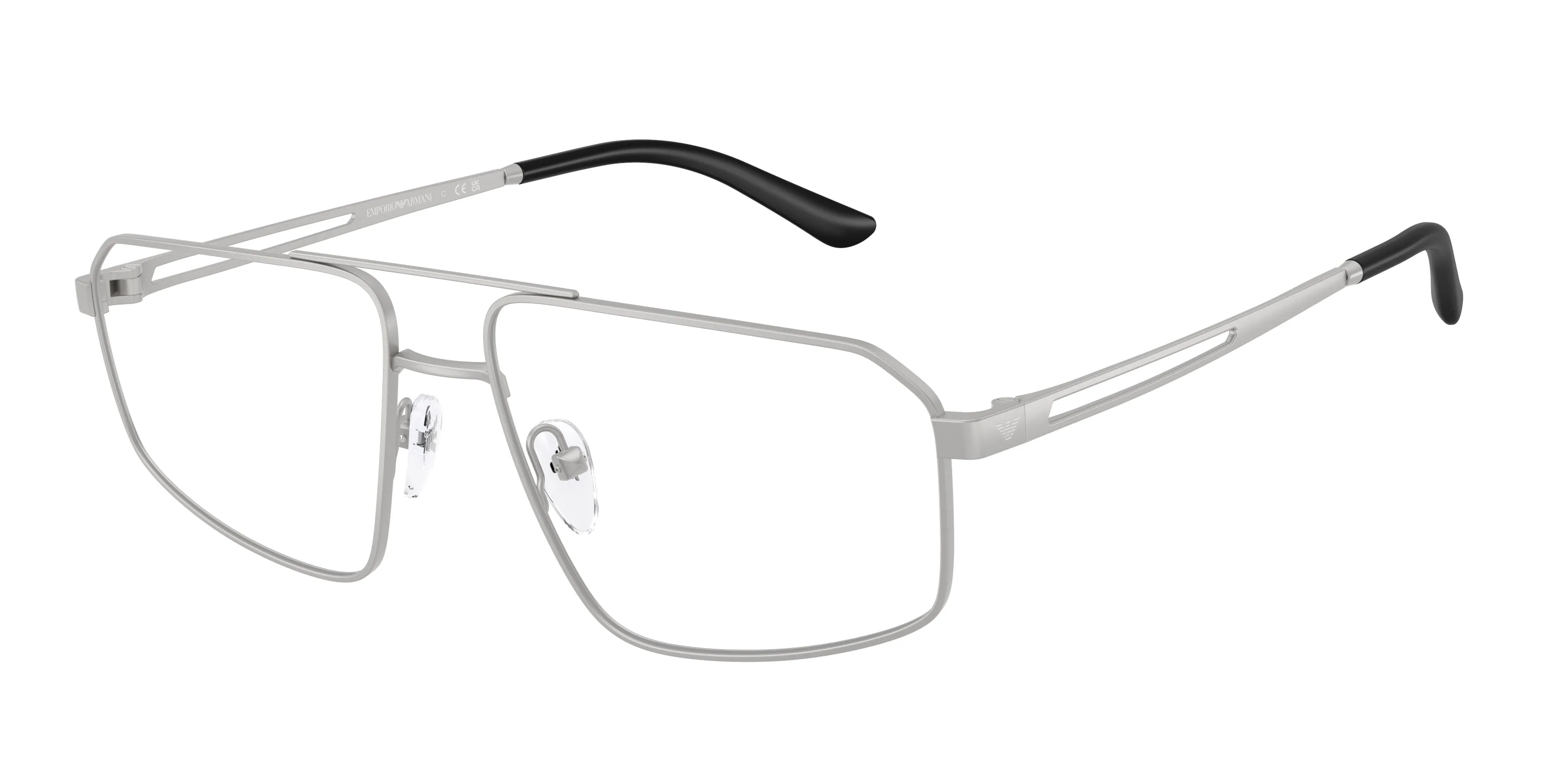 Emporio Armani EA1184 3045 Montature da vista Metallo Argento Trasparente Pilot Normale - immagine 1