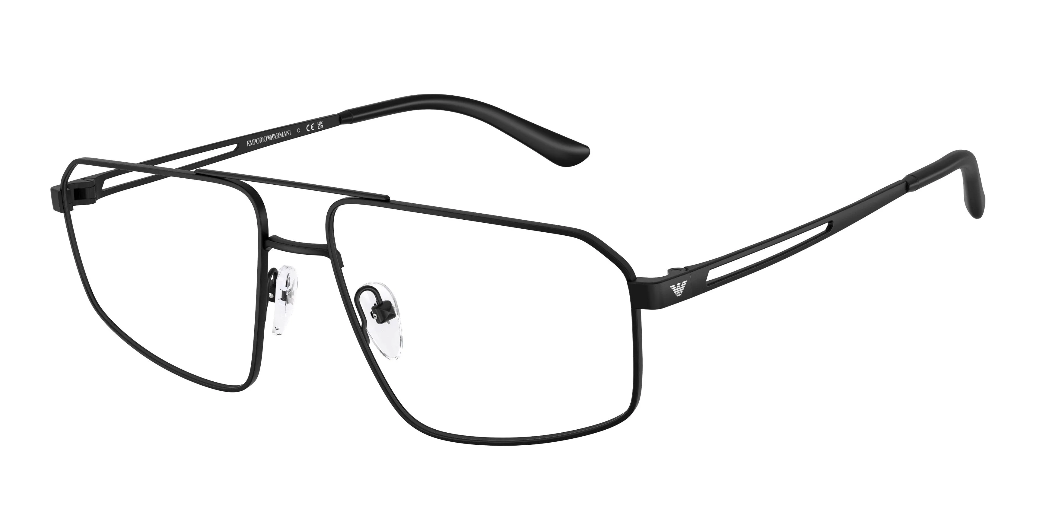 Emporio Armani EA1184 3001 Montature da vista Metallo Nero Trasparente Pilot Normale - immagine 1