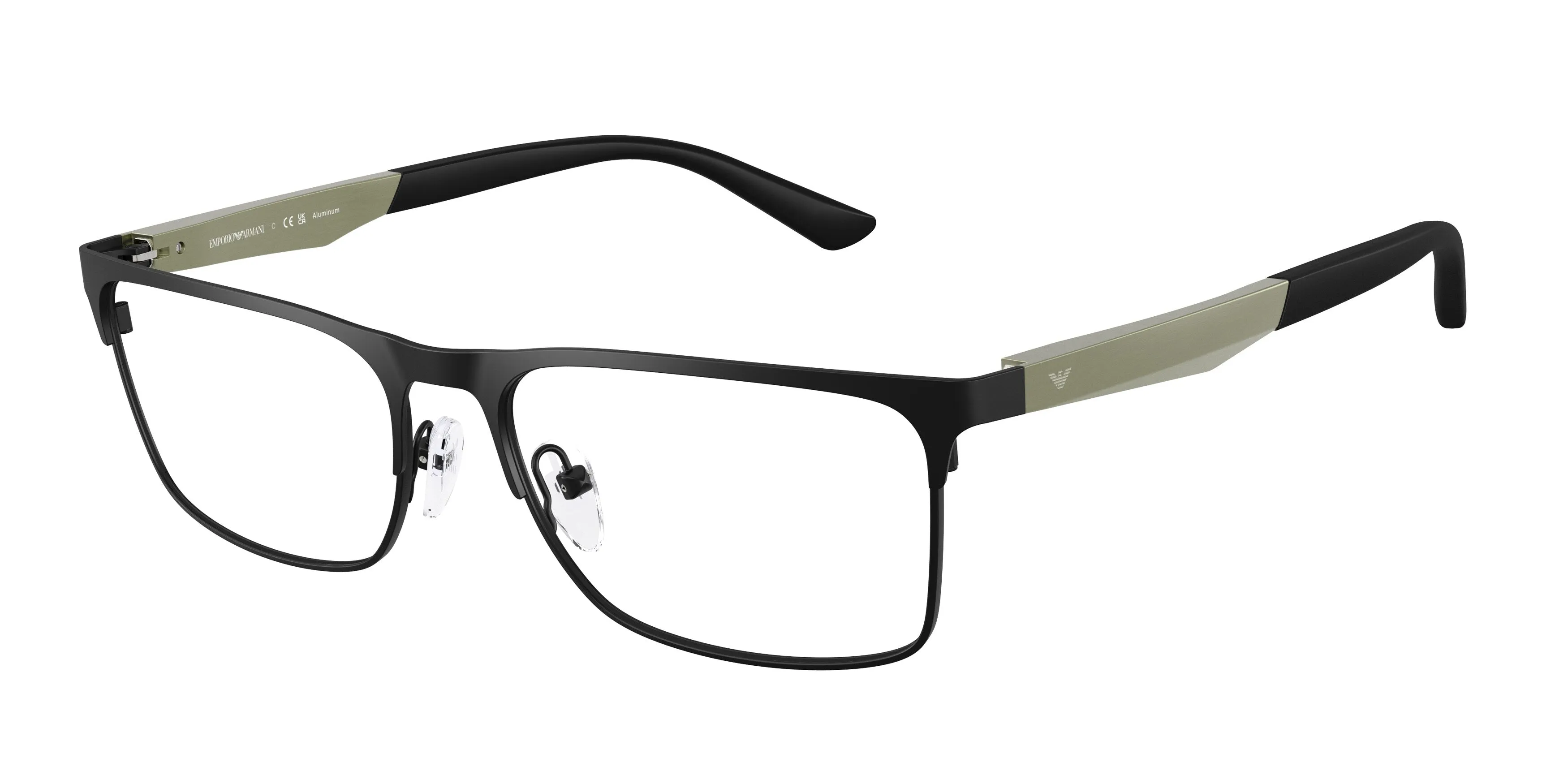 Emporio Armani EA1183 3433 Montature da vista Metallo Nero Trasparente Squadrata Normale - immagine 1