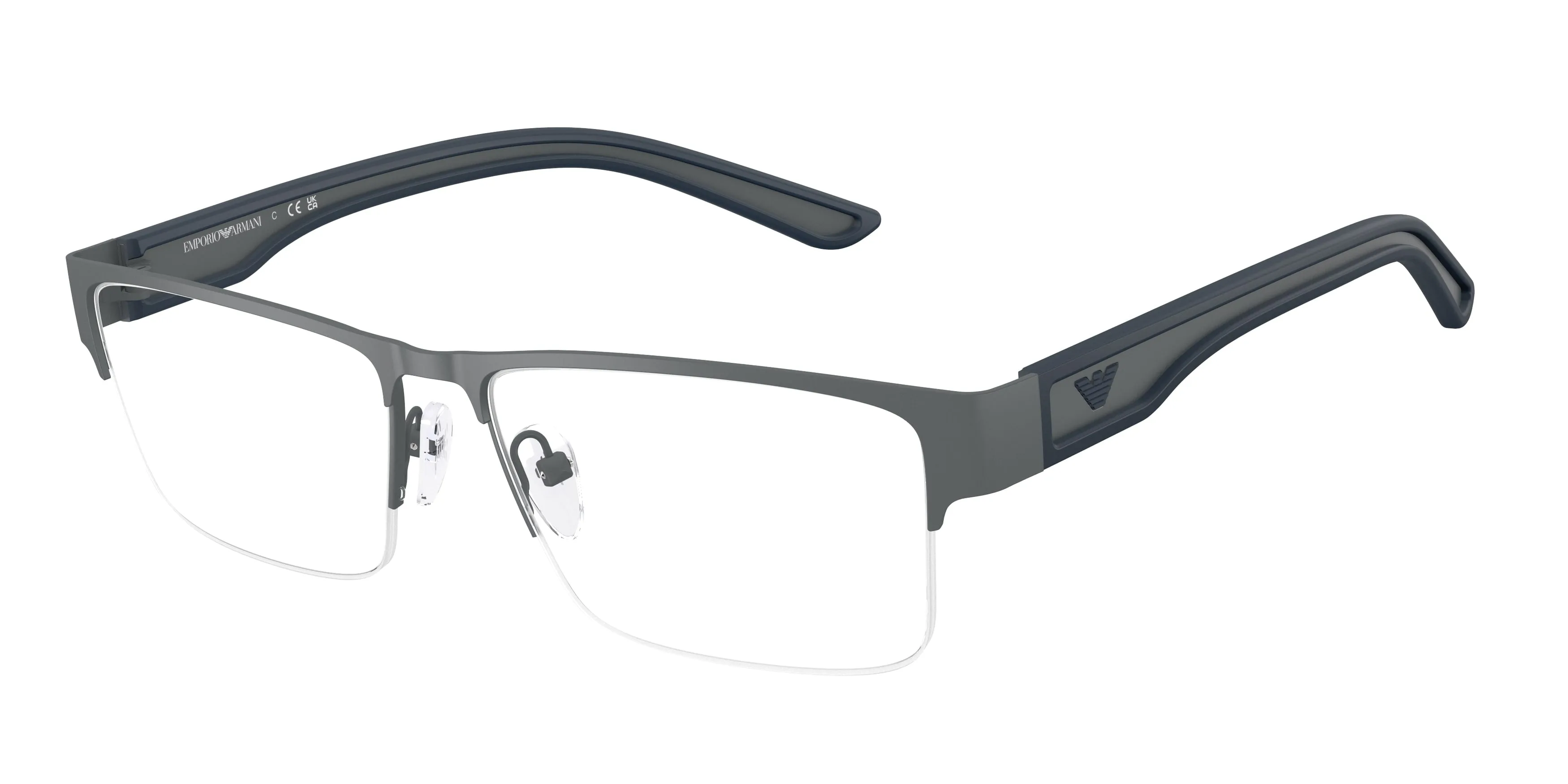Emporio Armani EA1182 3010 Montature da vista Metallo Grigio Trasparente Squadrata Normale - immagine 1