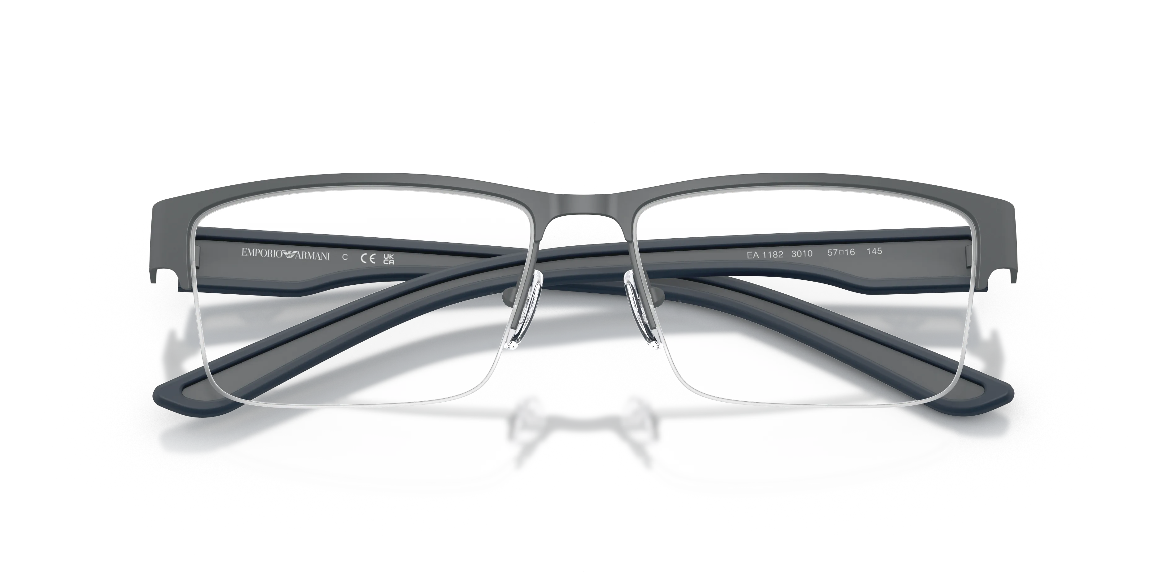 Emporio Armani EA1182 3010 Montature da vista Metallo Grigio Trasparente Squadrata Normale - immagine 2