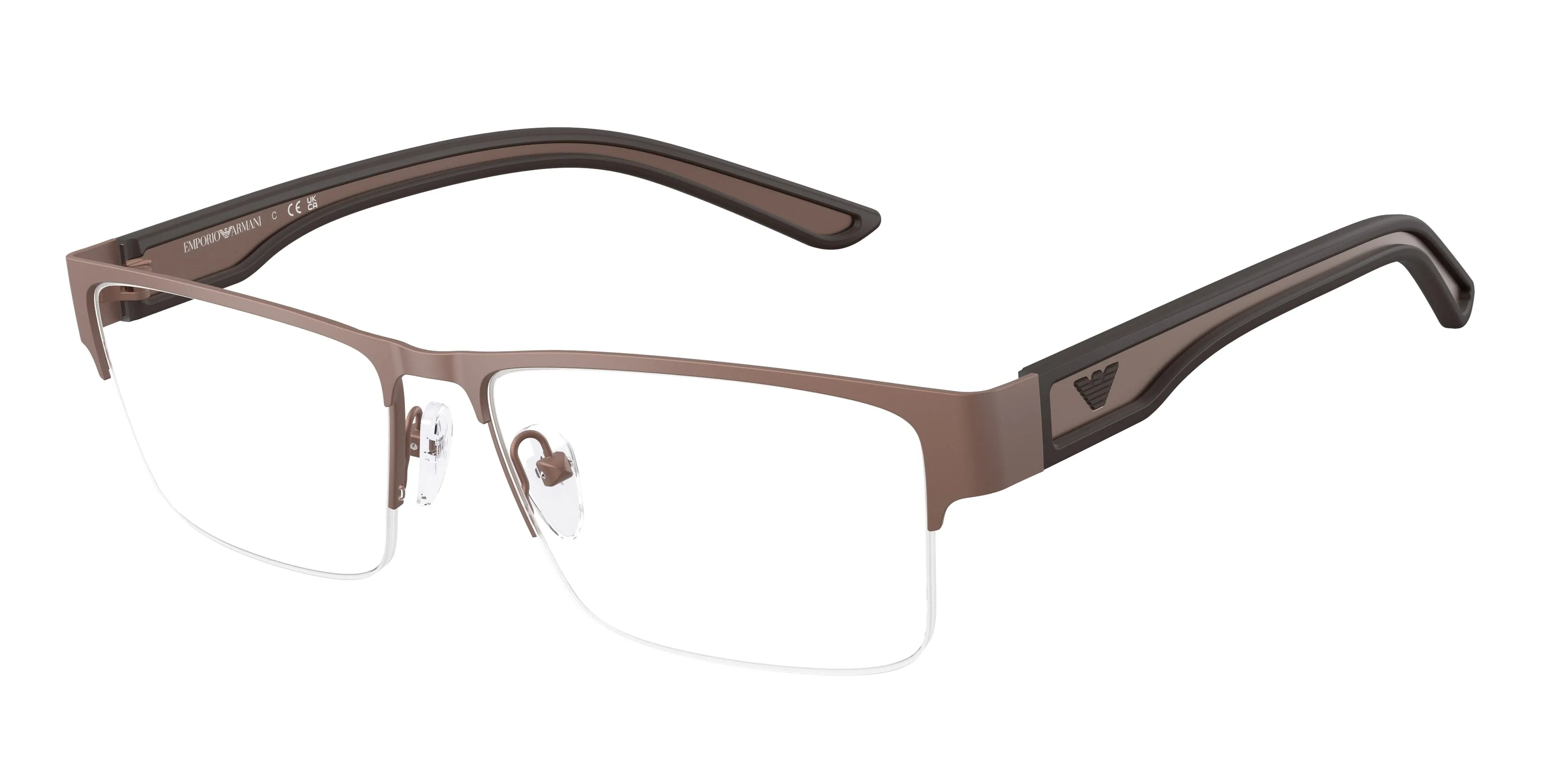 Emporio Armani EA1182 3006 Montature da vista Metallo Marrone Trasparente Squadrata Normale - immagine 1