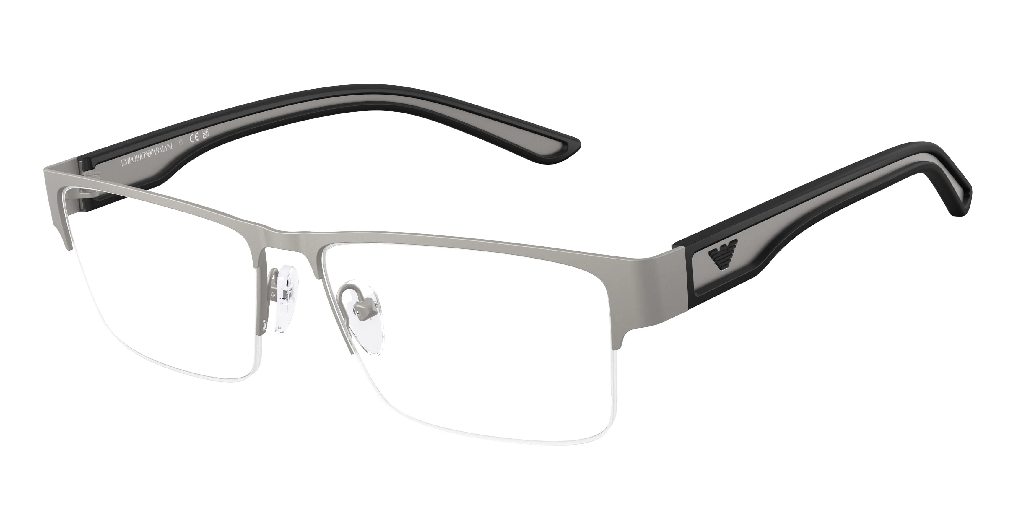 Emporio Armani EA1182 3003 Montature da vista Metallo Grigio Trasparente Squadrata Normale - immagine 1