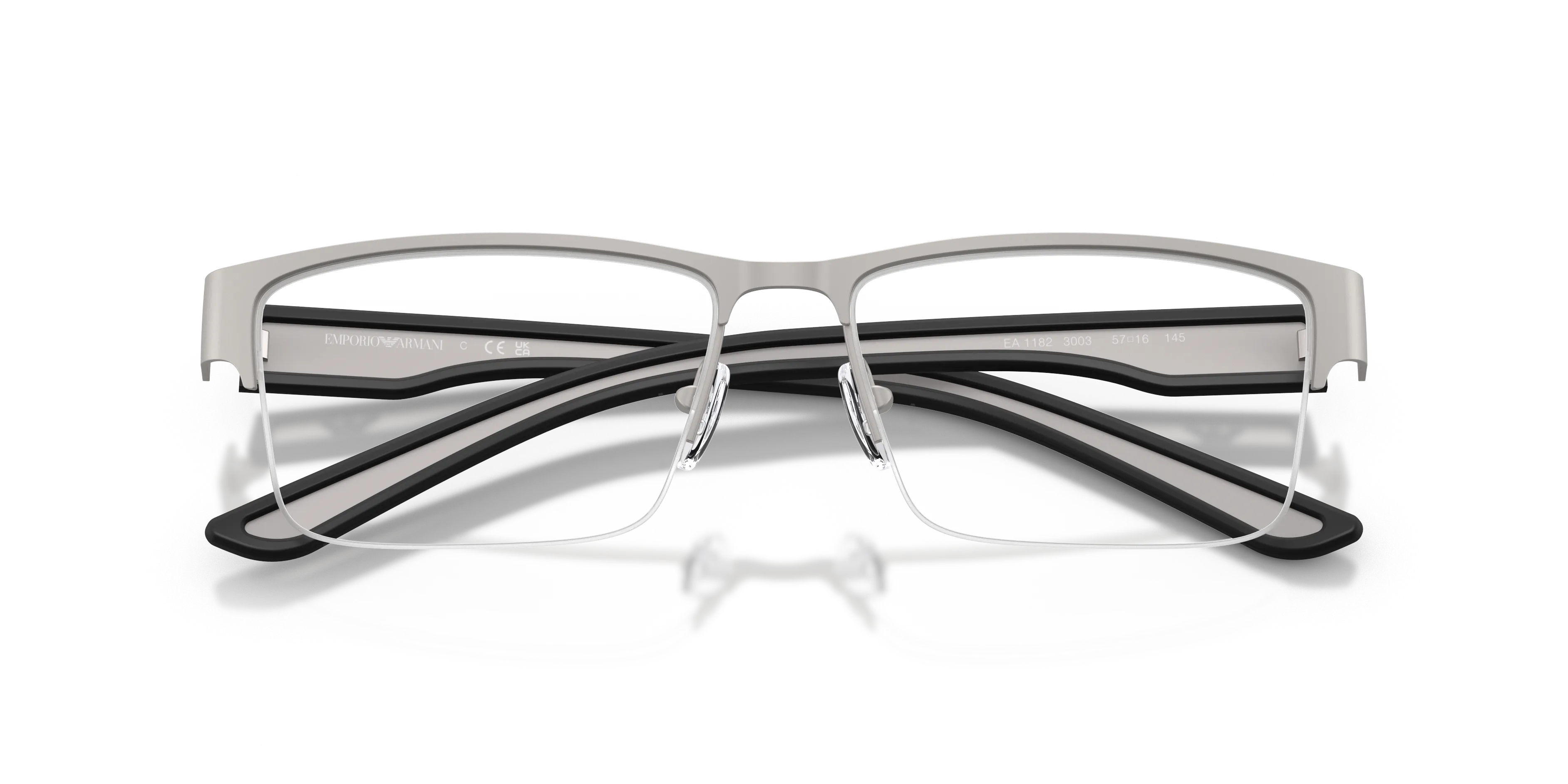 Emporio Armani EA1182 3003 Montature da vista Metallo Grigio Trasparente Squadrata Normale - immagine 2