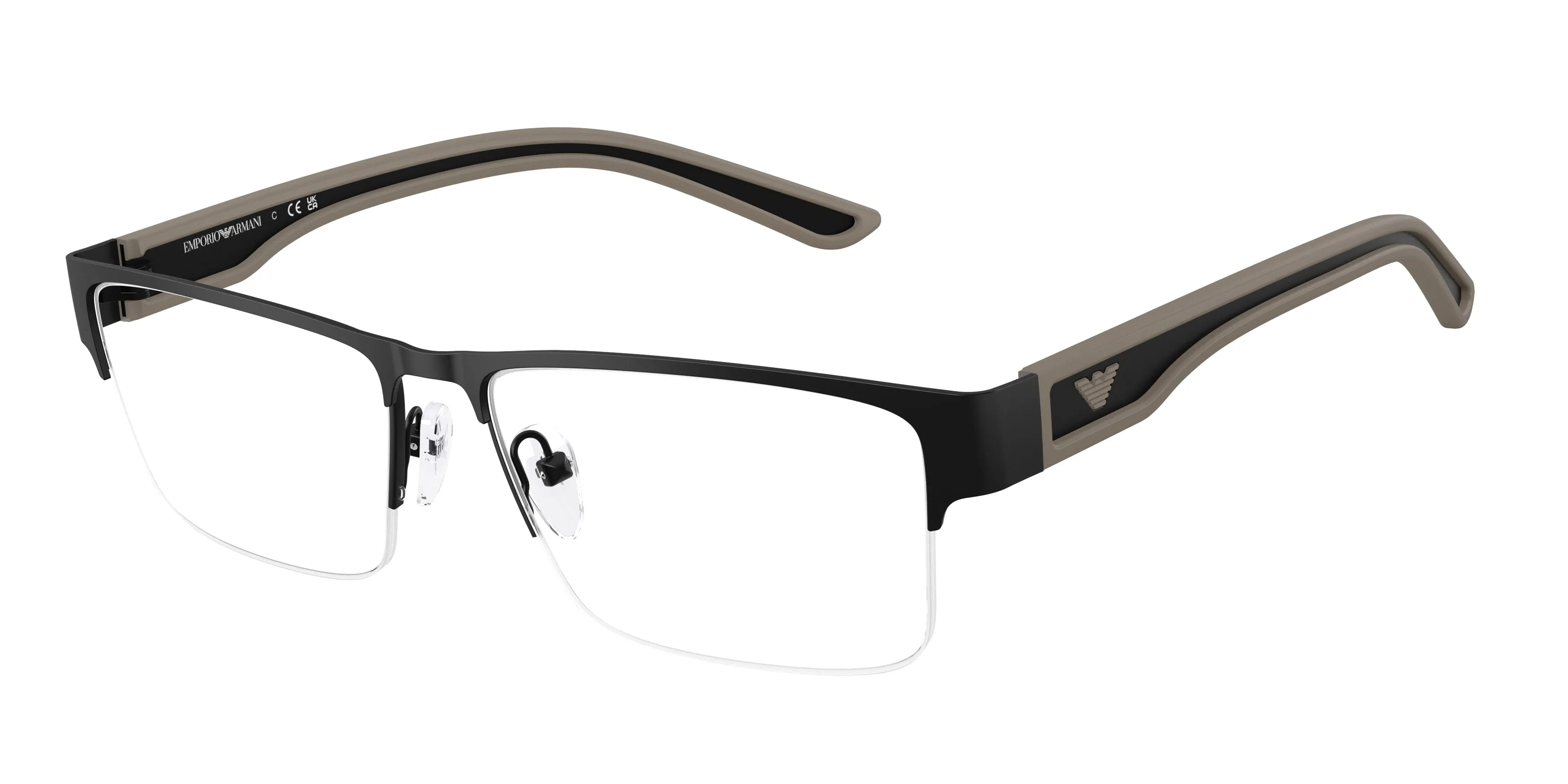 Emporio Armani EA1182 3001 Montature da vista Metallo Nero Trasparente Squadrata Normale - immagine 1