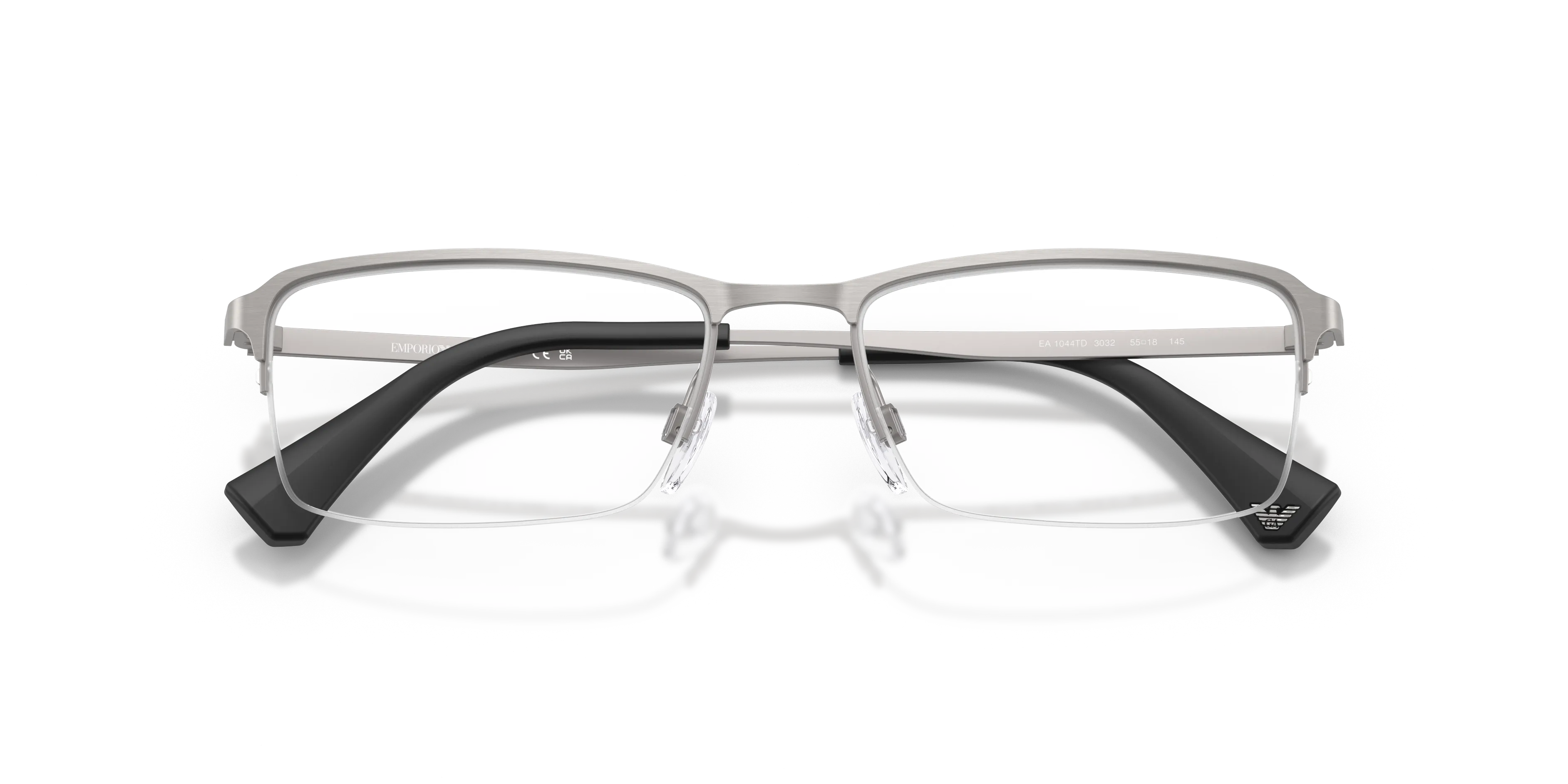 Emporio Armani EA1044TD 3032 Montature da vista Titanio Grigio Trasparente Squadrata Normale - immagine 2