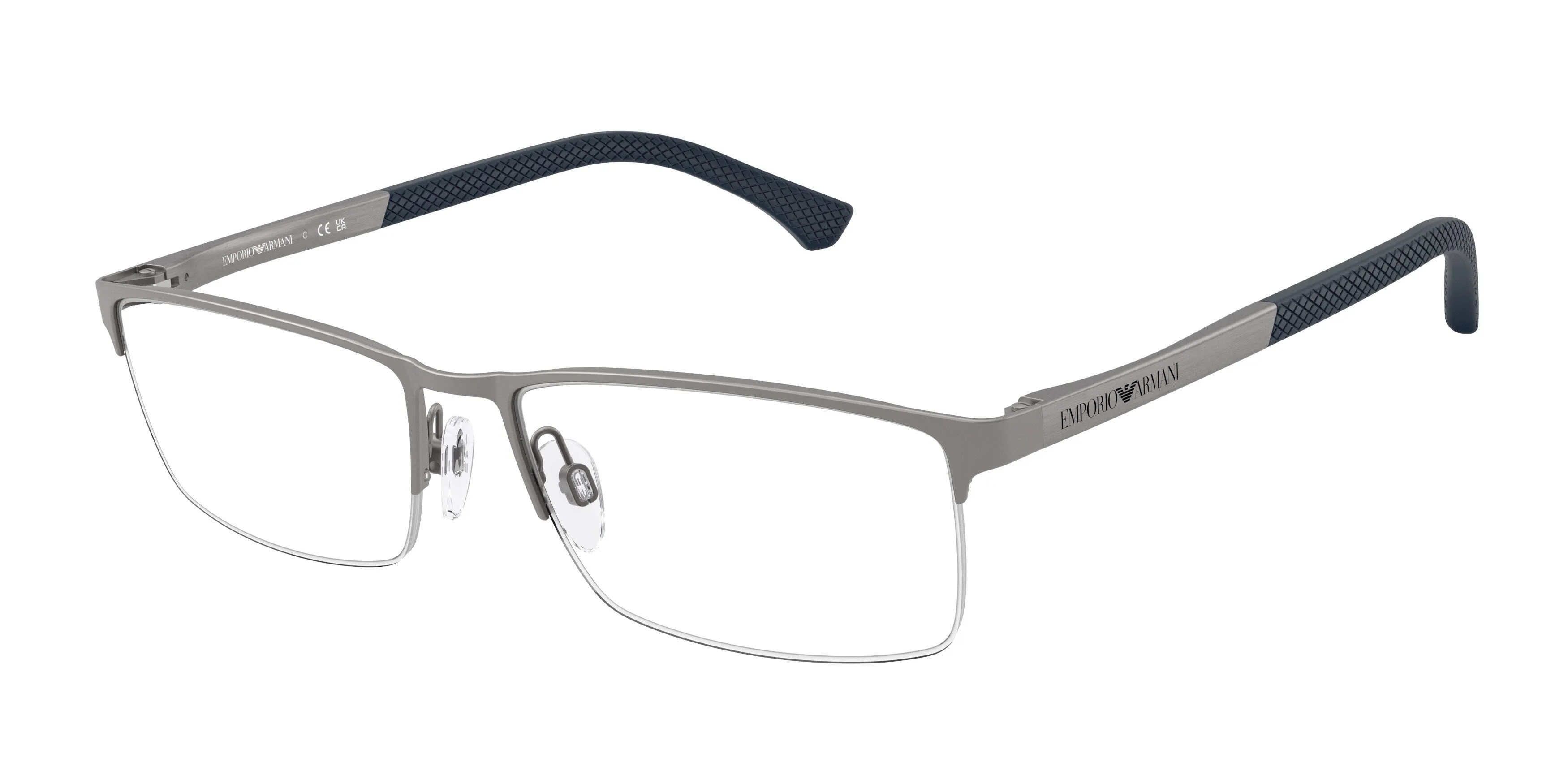 Emporio Armani EA1041 3009 Montature da vista Metallo Grigio Trasparente Squadrata Normale - immagine 1