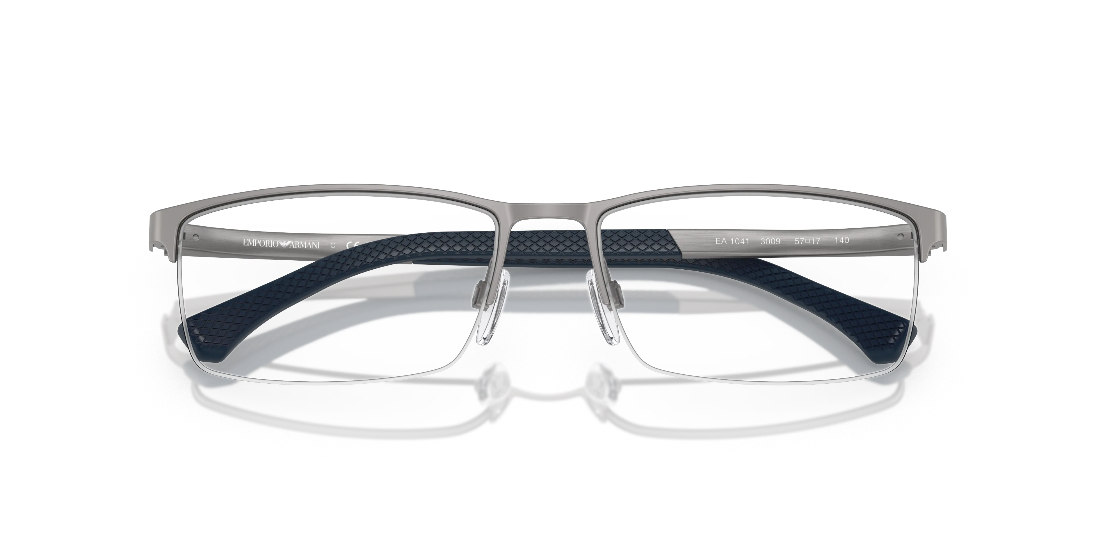 Emporio Armani EA1041 3009 Montature da vista Metallo Grigio Trasparente Squadrata Normale - immagine 2