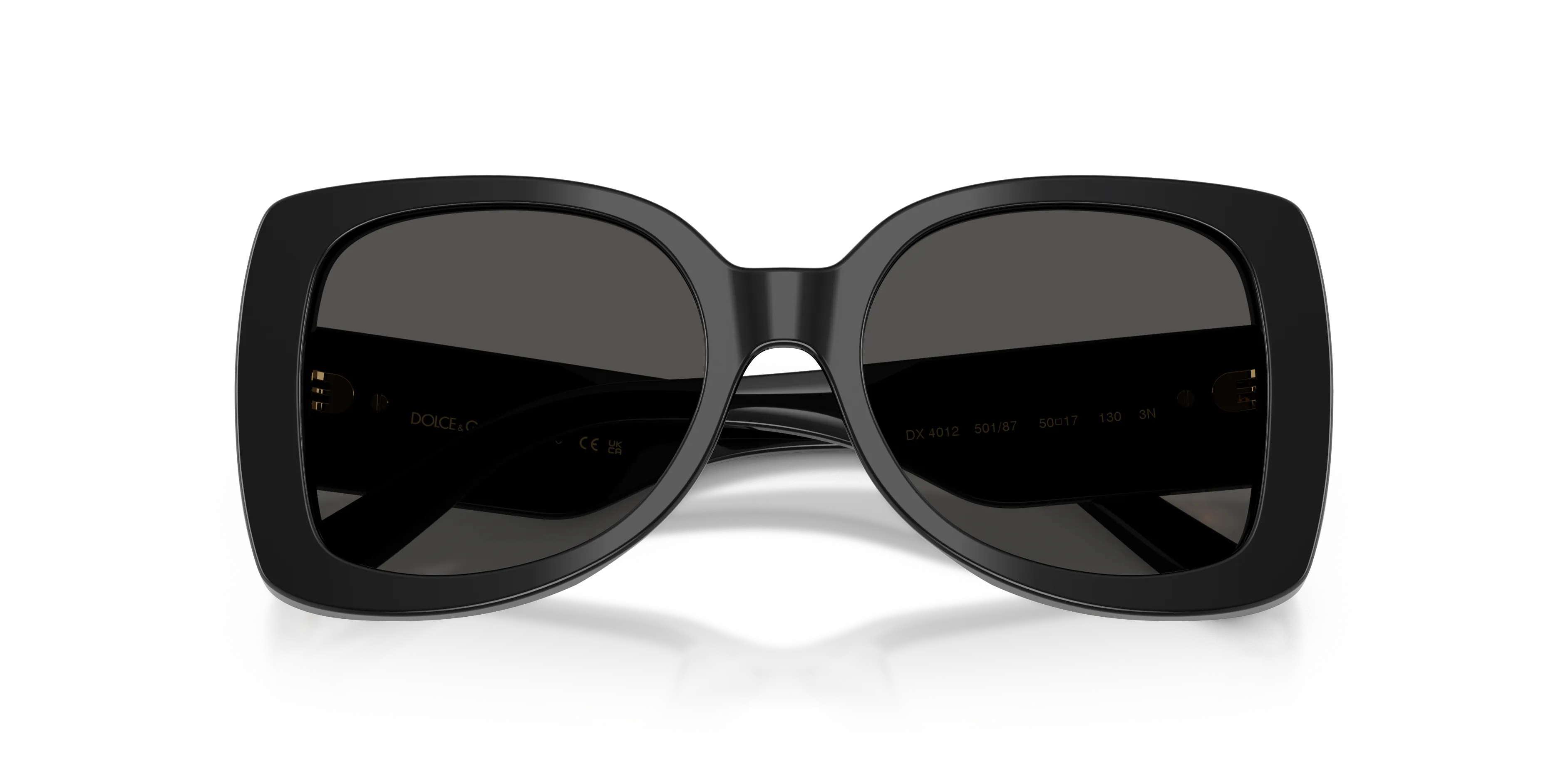 Dolce & Gabbana DX4012 501/87 Occhiali da sole Acetato Nero Grigio Farfalla Normale - immagine 2