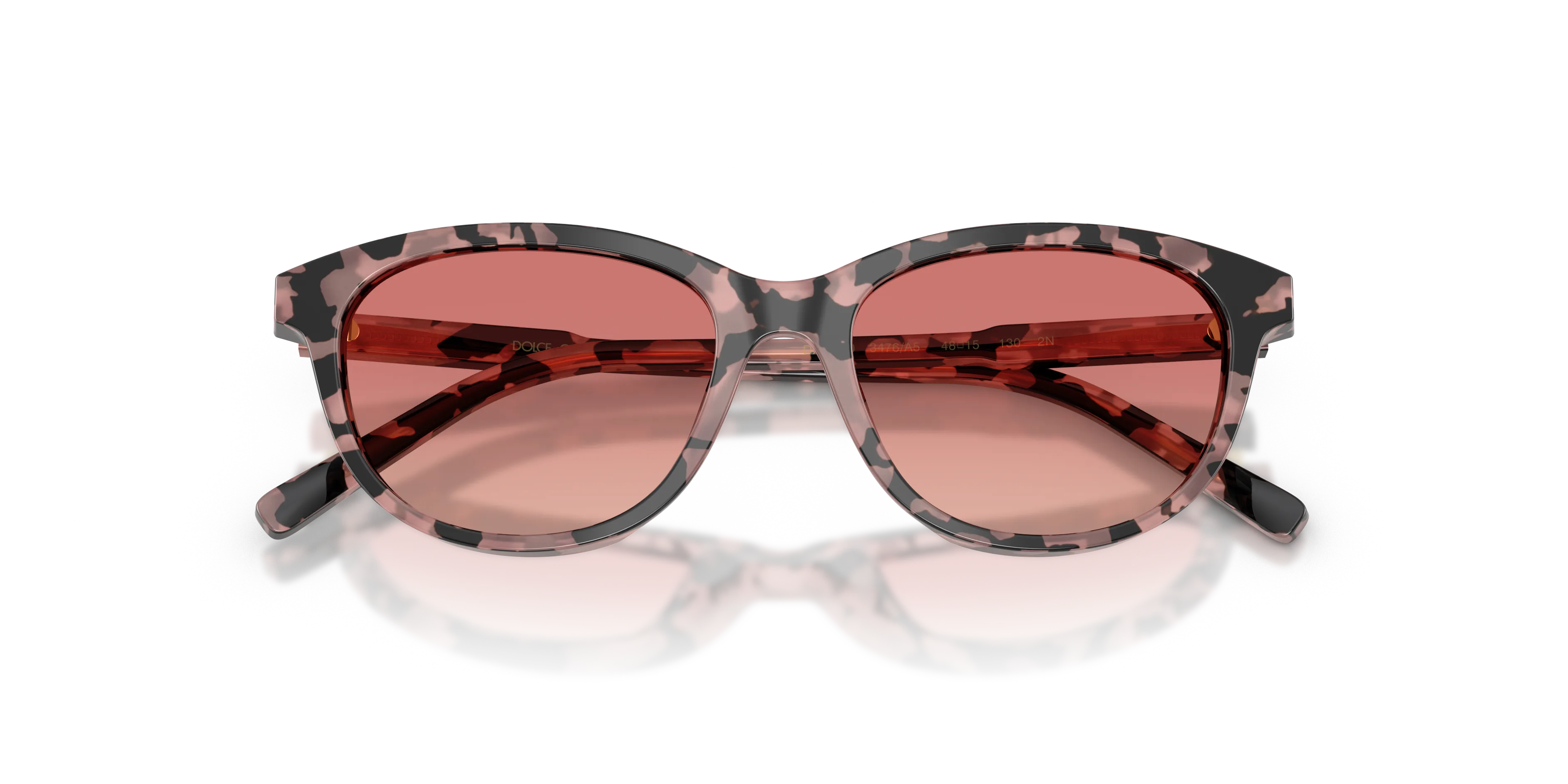 Dolce & Gabbana DX4010 3476A5 Occhiali da sole Acetato Tartaruga Rosa Cat Eye Normale Sfumato - immagine 2