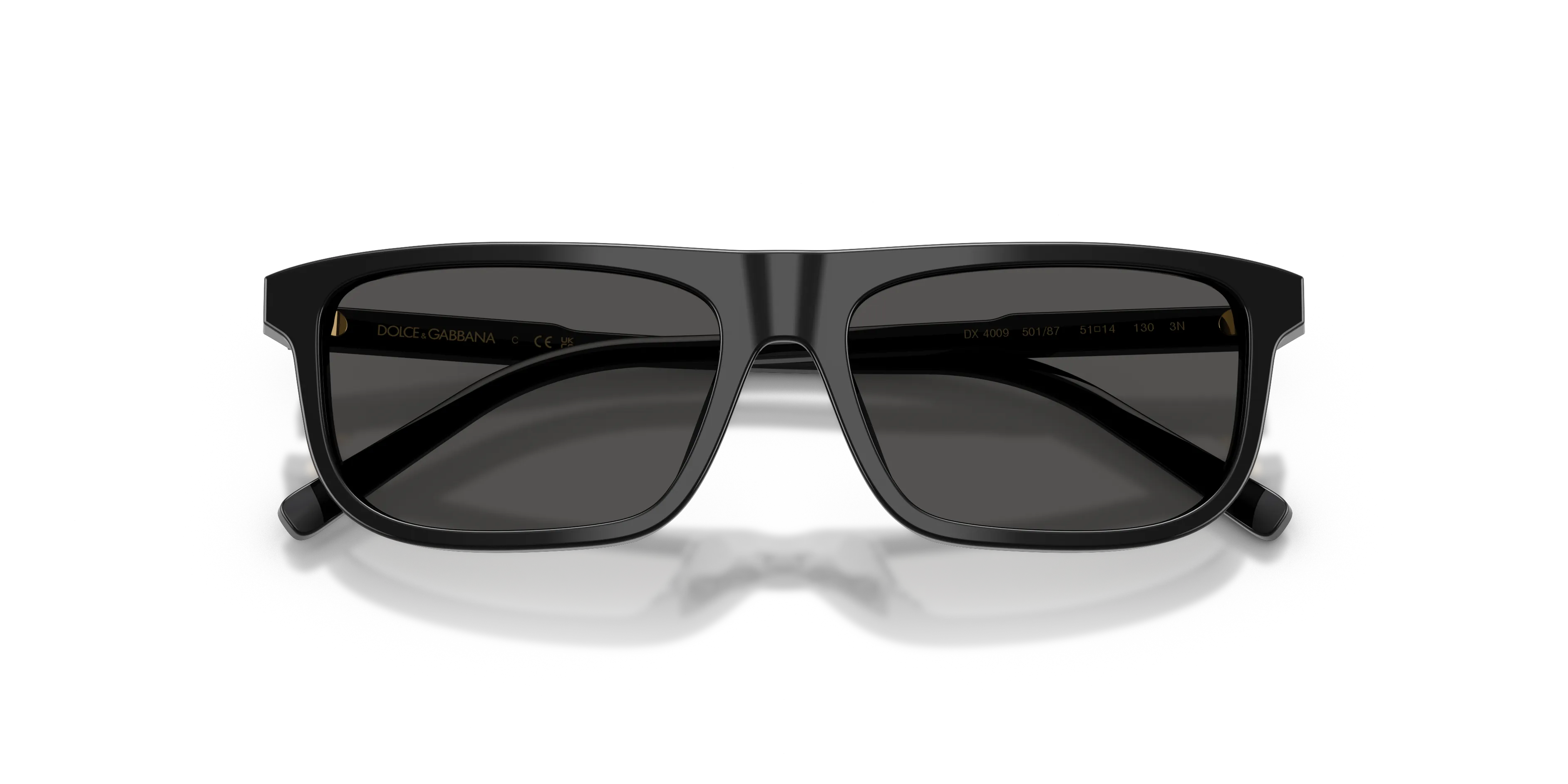 Dolce & Gabbana DX4009 501/87 Occhiali da sole Acetato Nero Grigio Squadrata Normale - immagine 2