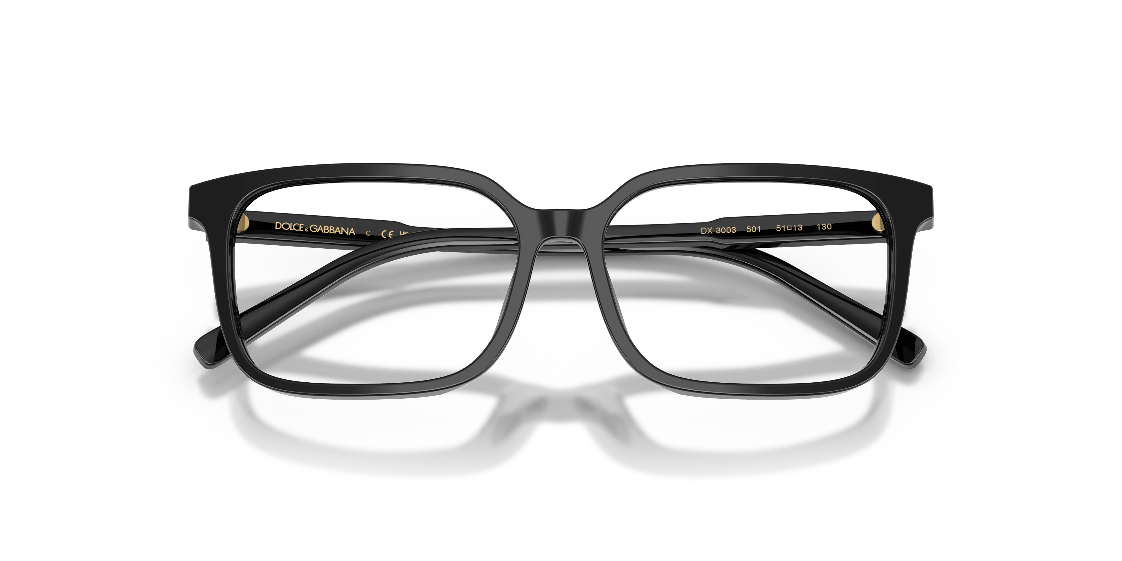 Dolce & Gabbana DX3003 501 Montature da vista Acetato Nero Trasparente Squadrata Normale - immagine 2
