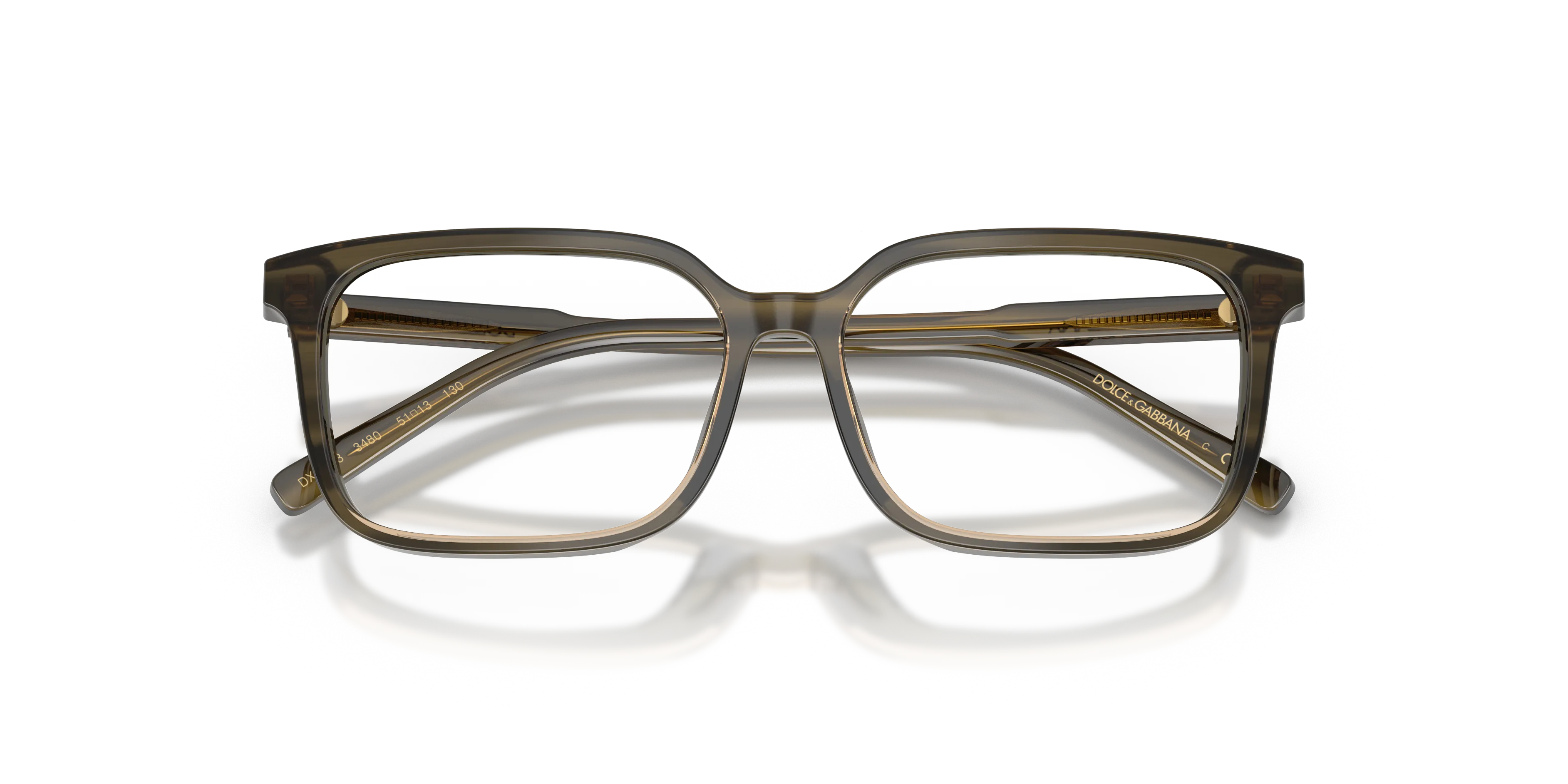 Dolce & Gabbana DX3003 3480 Montature da vista Acetato Verde Trasparente Squadrata Normale - immagine 2