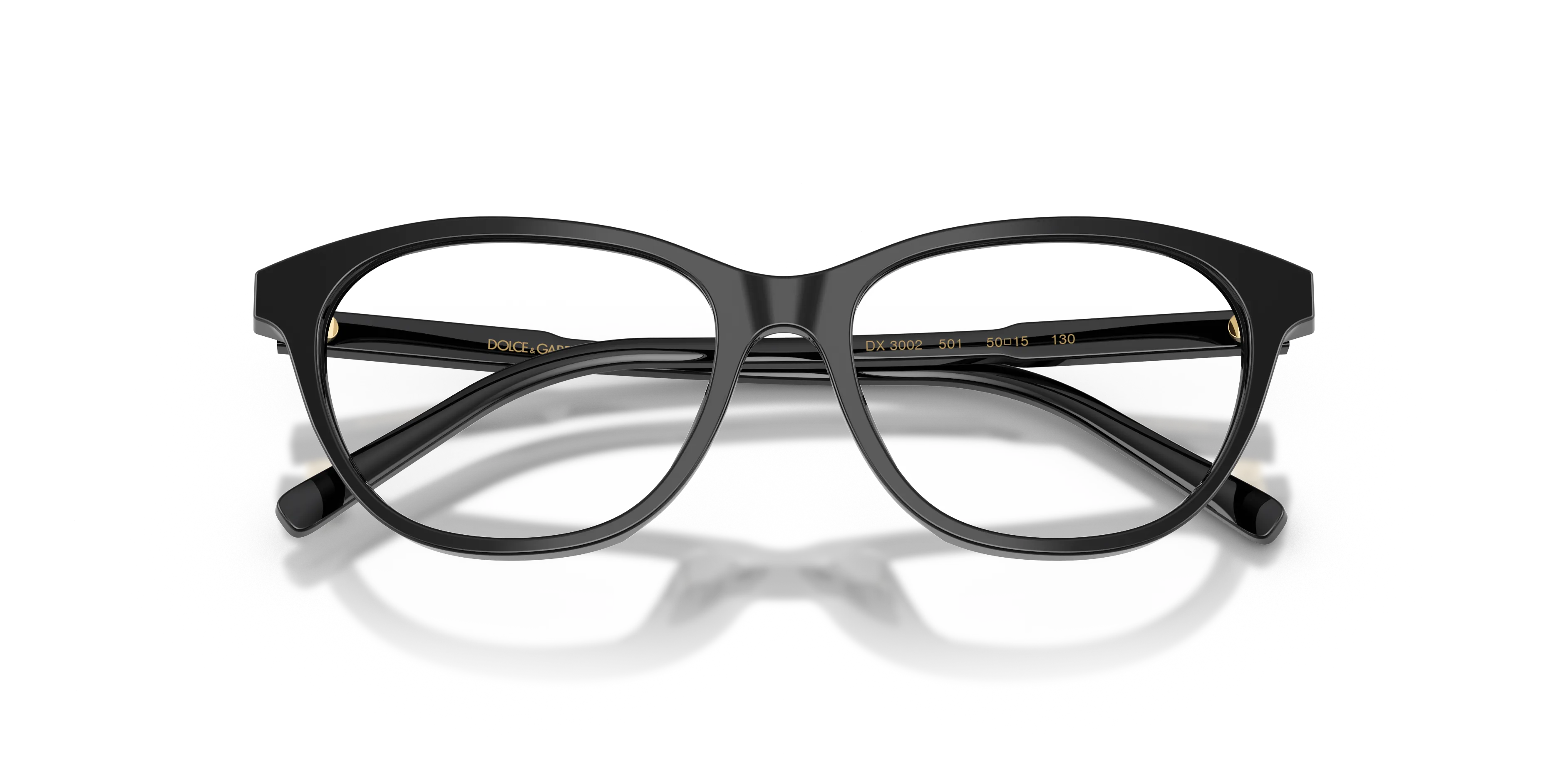 Dolce & Gabbana DX3002 501 Montature da vista Acetato Nero Trasparente Cat Eye Normale - immagine 2