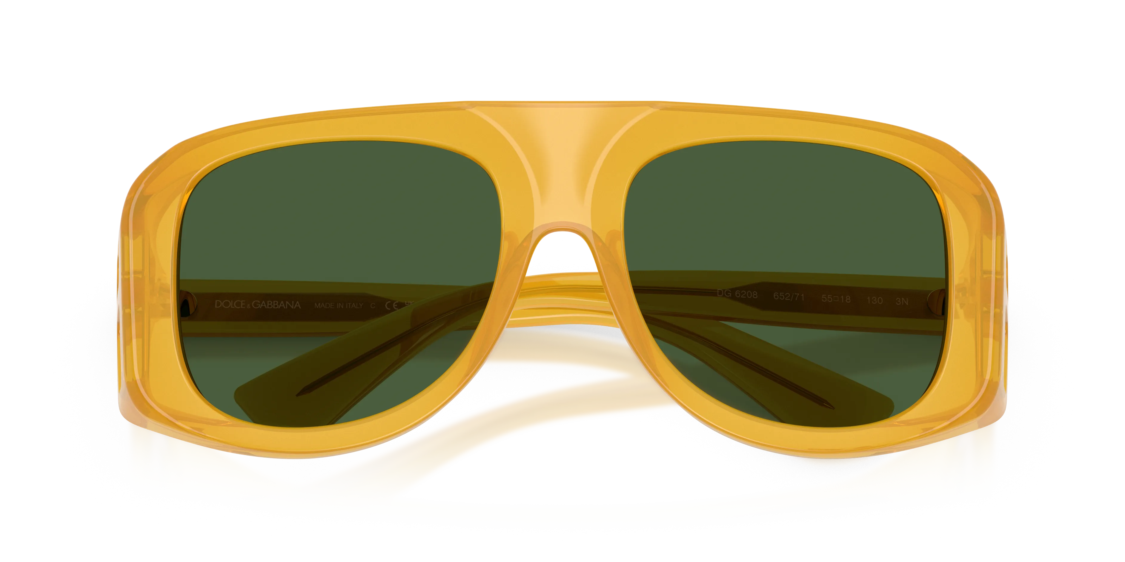 Dolce & Gabbana DG6208 652/71 Occhiali da sole Iniettato Tartaruga Verde Pilot Normale - immagine 2