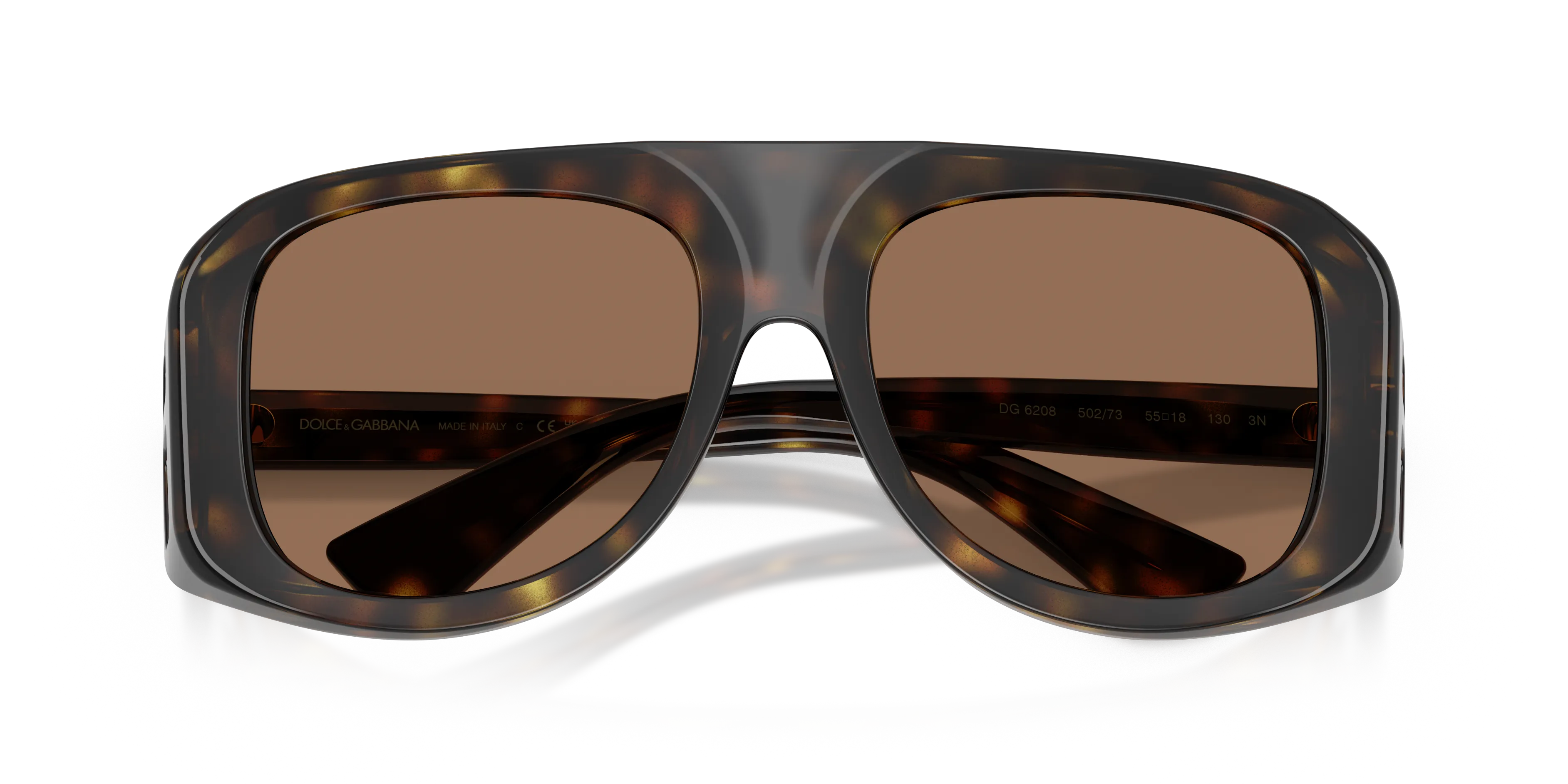 Dolce & Gabbana DG6208 502/73 Occhiali da sole Iniettato Tartaruga Marrone Pilot Normale - immagine 2