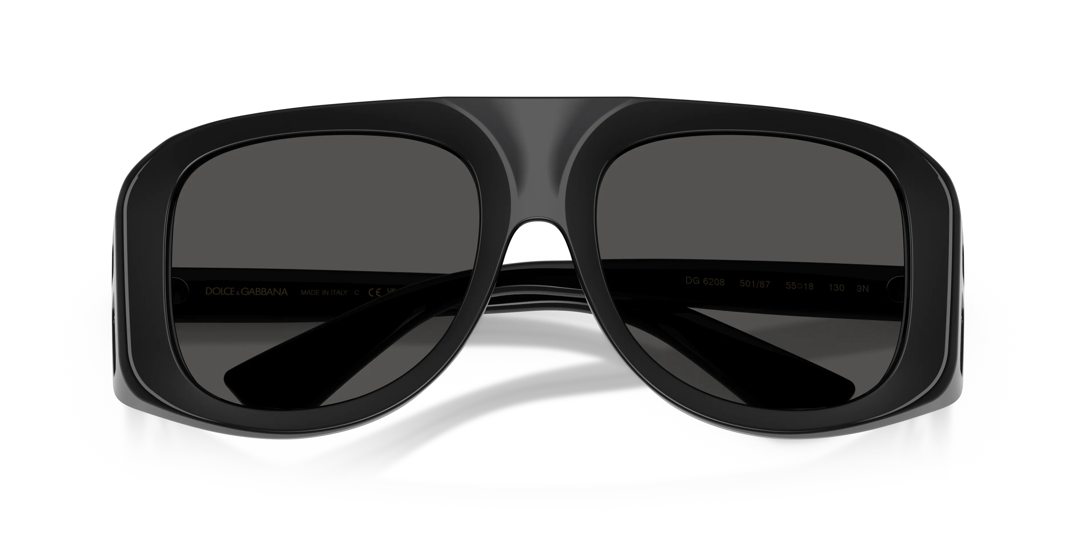 Dolce & Gabbana DG6208 501/87 Occhiali da sole Iniettato Nero Grigio Pilot Normale - immagine 2